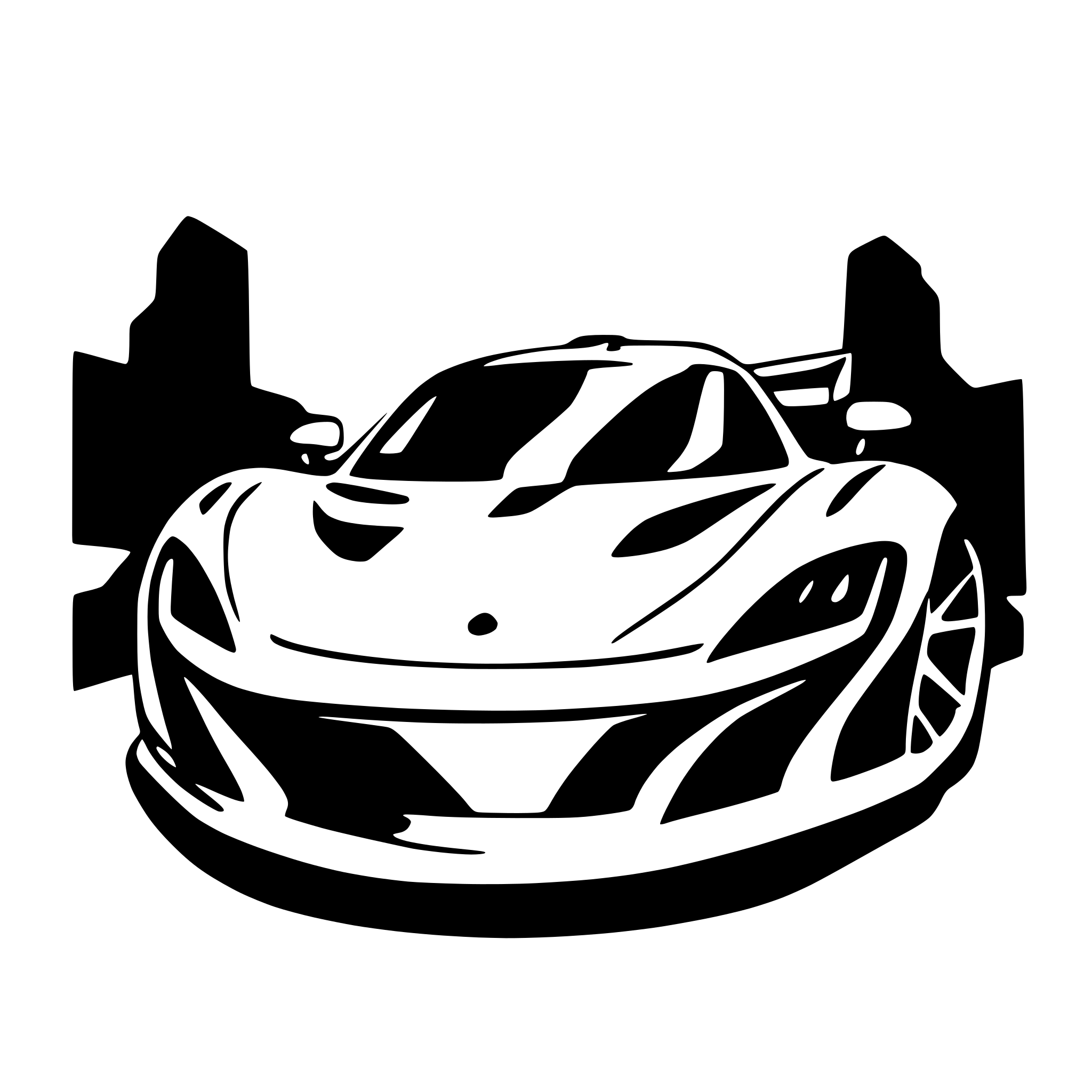 AI-generated SVG of 'McLaren P1 as a drawing to color in. Without Logos.'