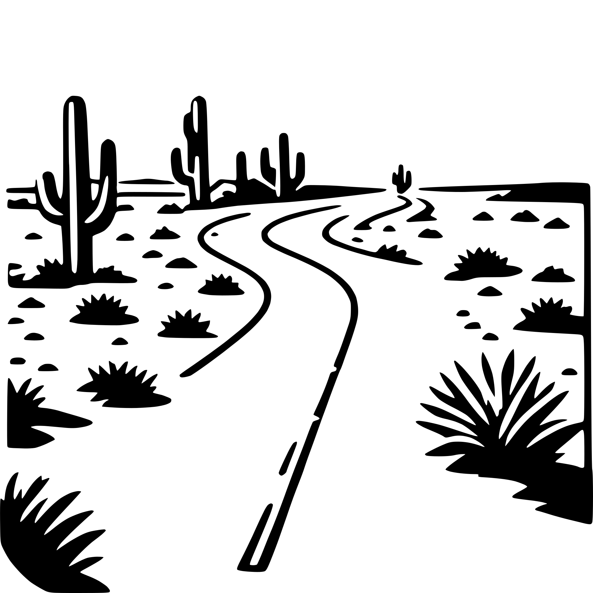 AI-generated SVG of 'desert road journey'