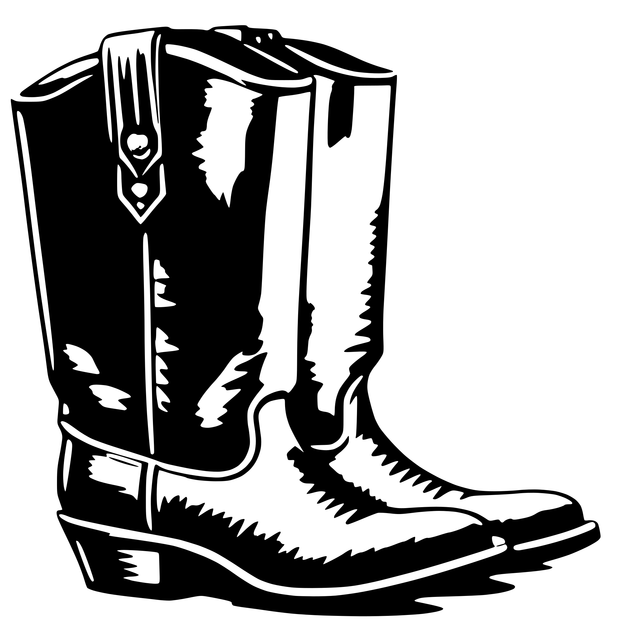 AI-generated SVG of a a cowgirl boot