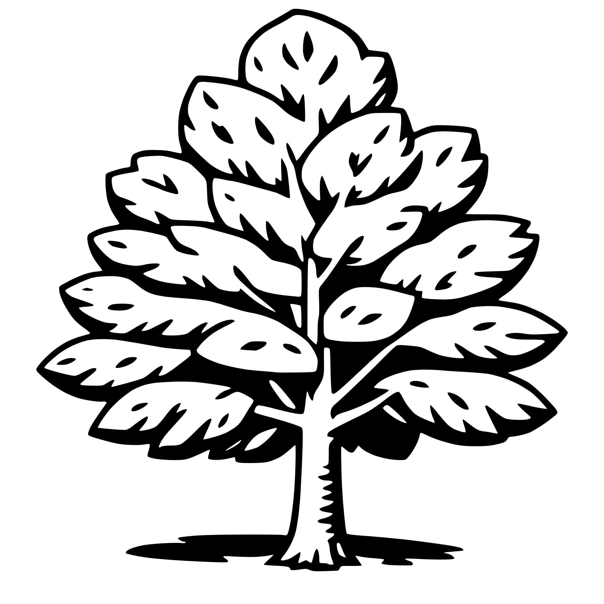 AI-generated SVG of a alder tree
