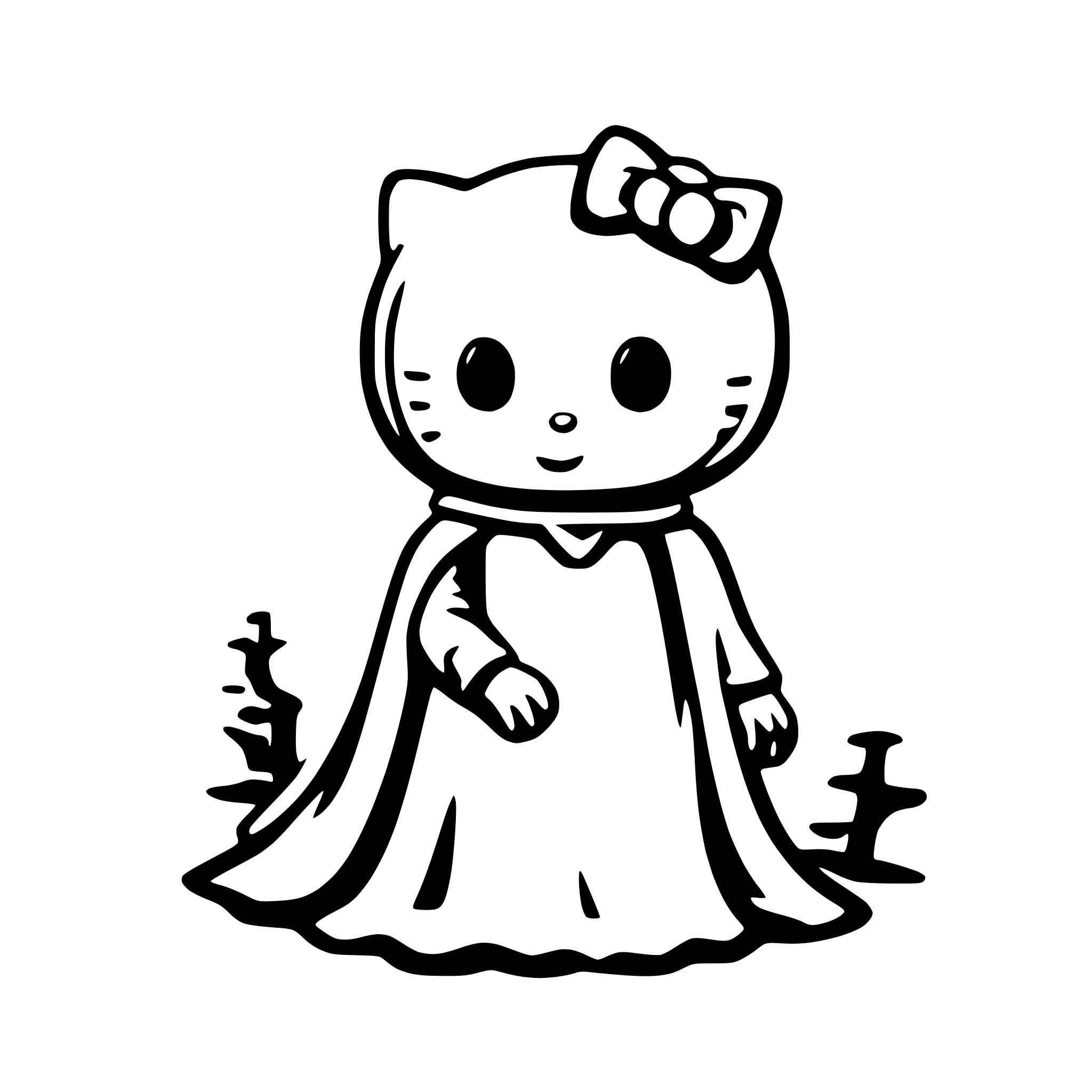 AI-generated SVG of a hello kitty ghost