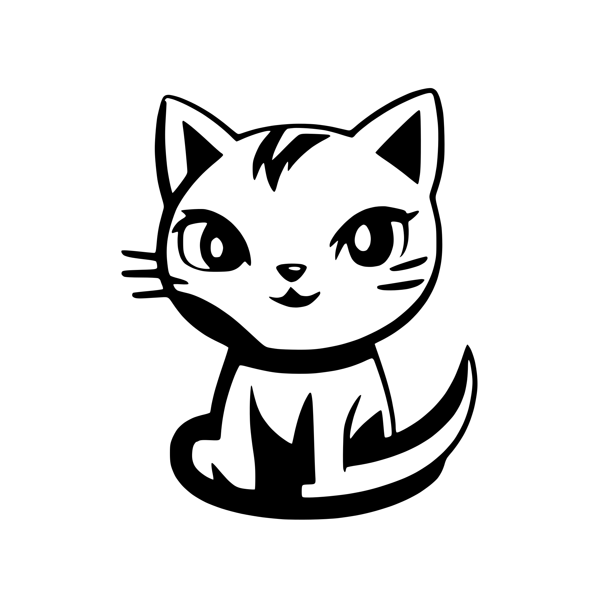 AI-generated SVG of 'cartoon cat face logo'