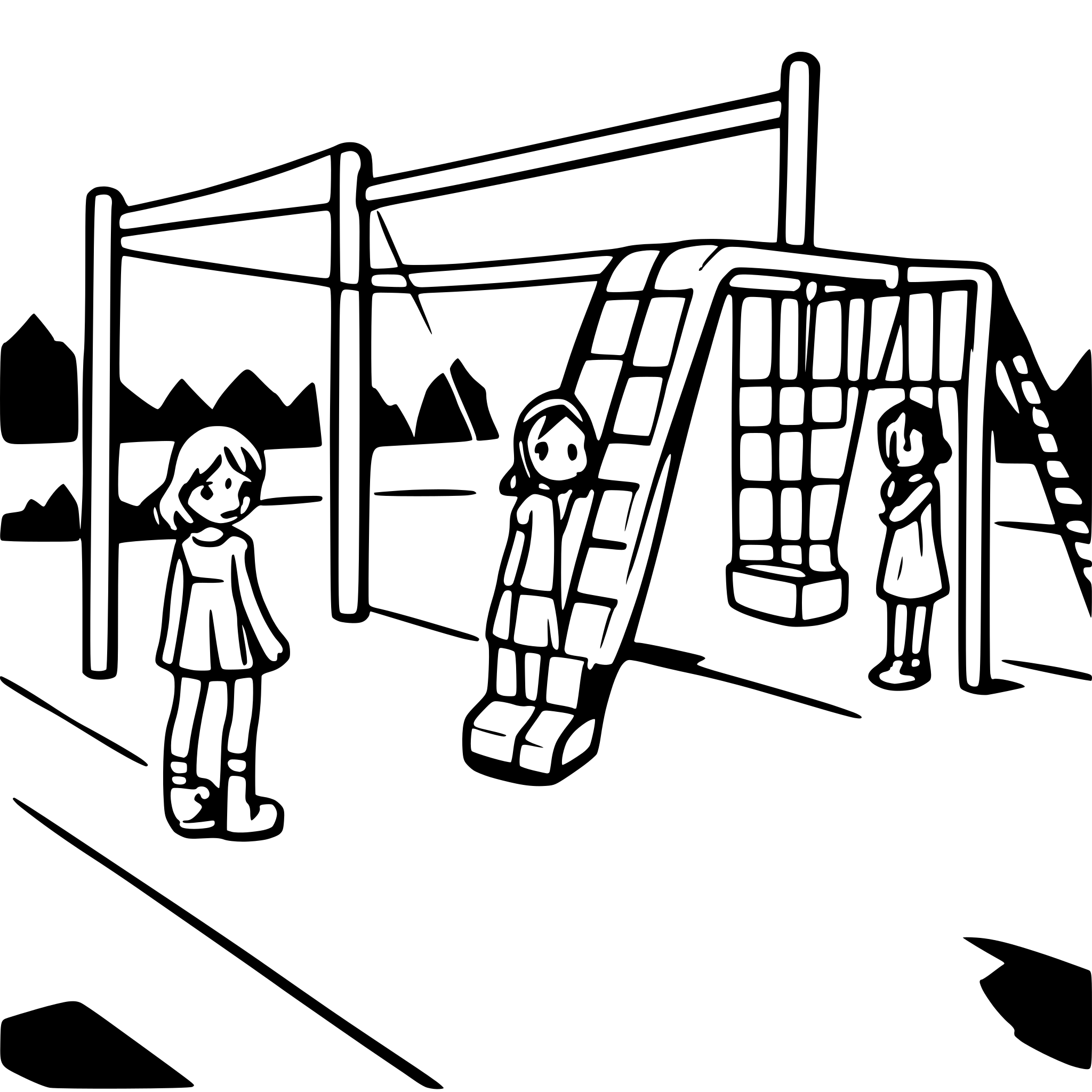 AI-generated SVG of a playground with many children