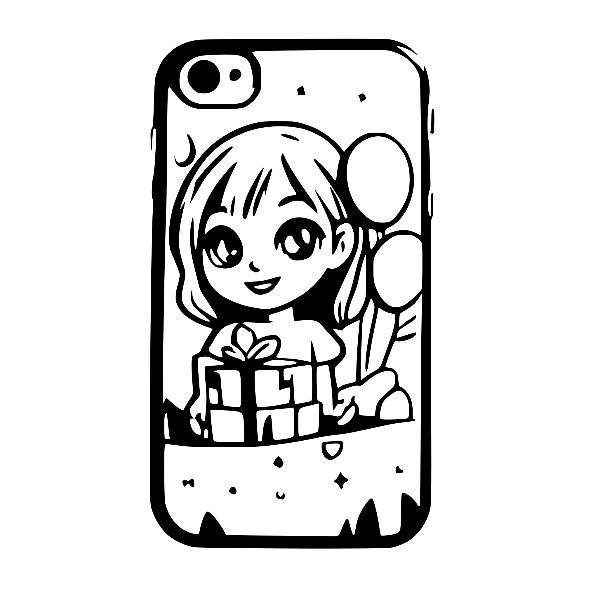 AI-generated SVG of 'birthday case'