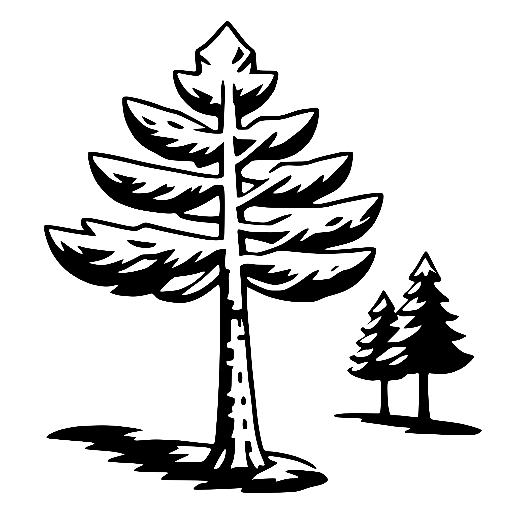 AI-generated SVG of a pine tree