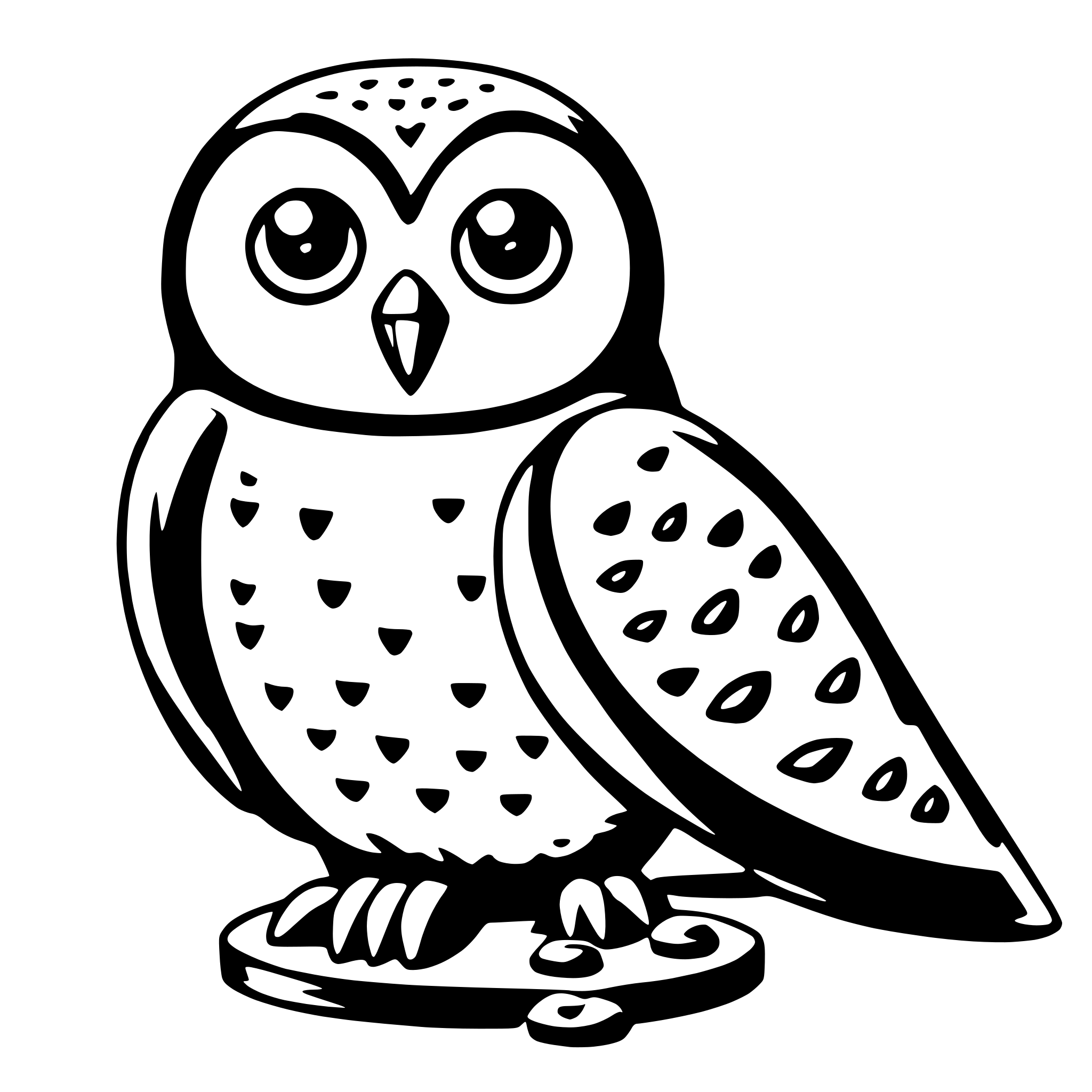 AI-generated SVG of 'owl with oatmeal'