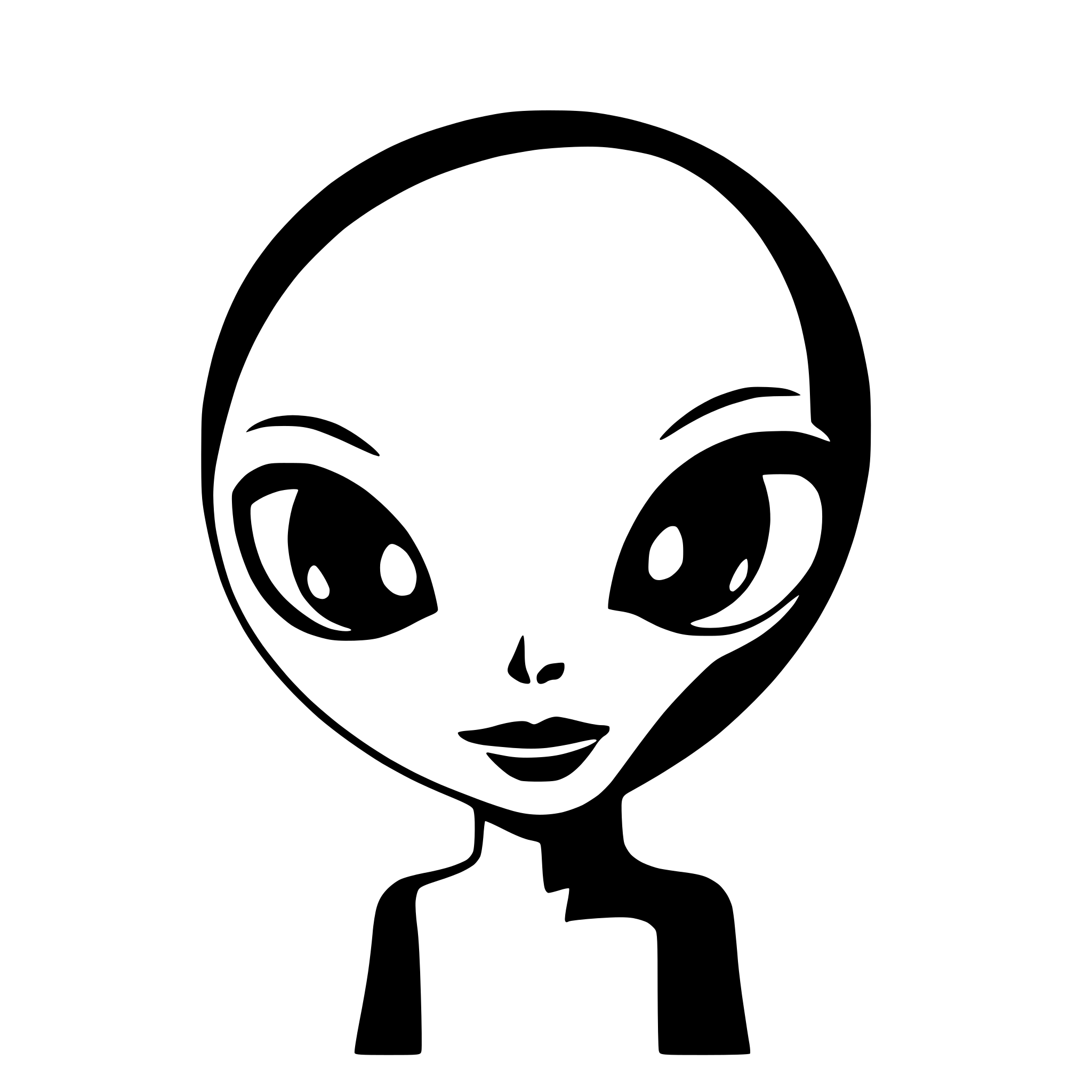 AI-generated SVG of 'alien face with big eyes'