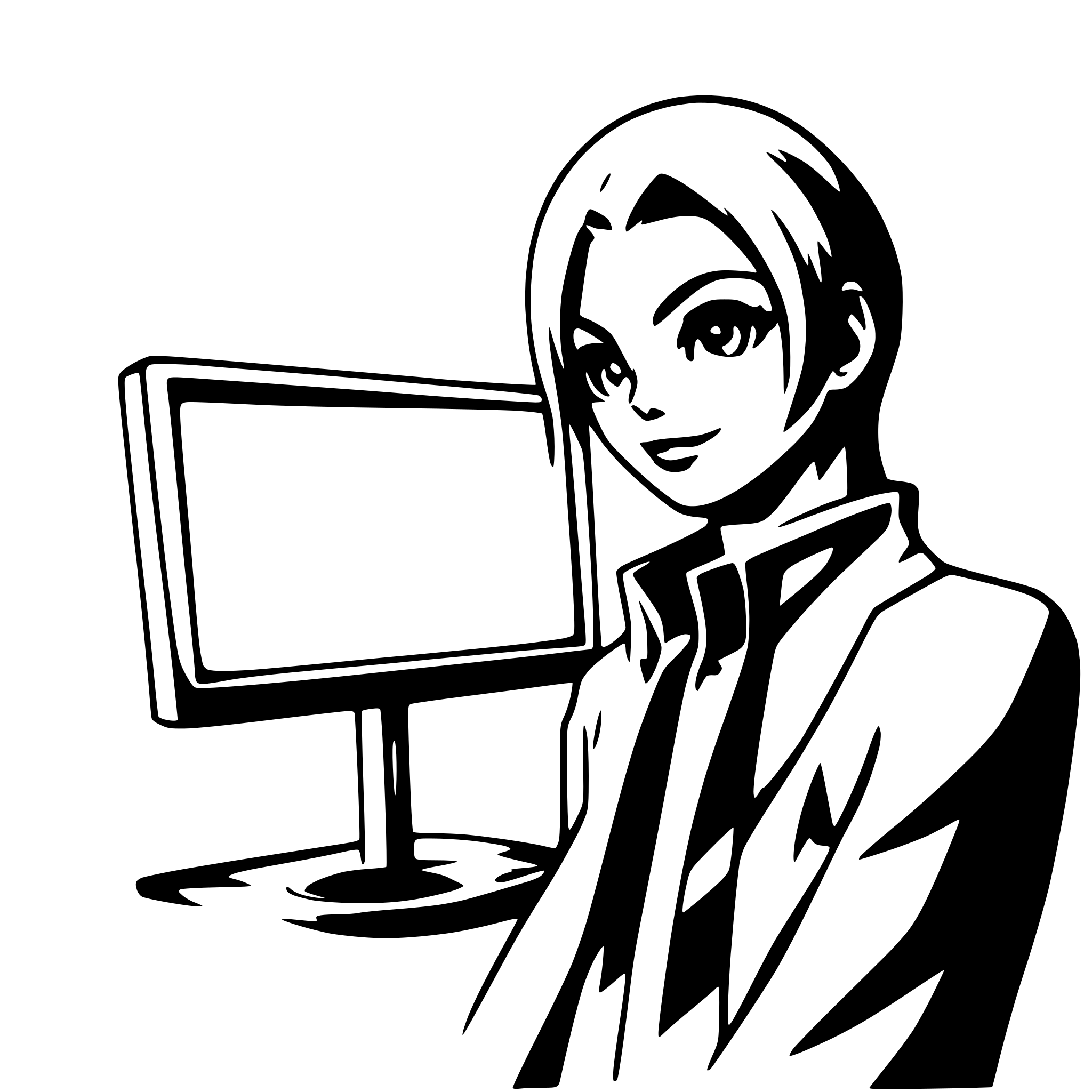 AI-generated SVG of a a man in front of monitor