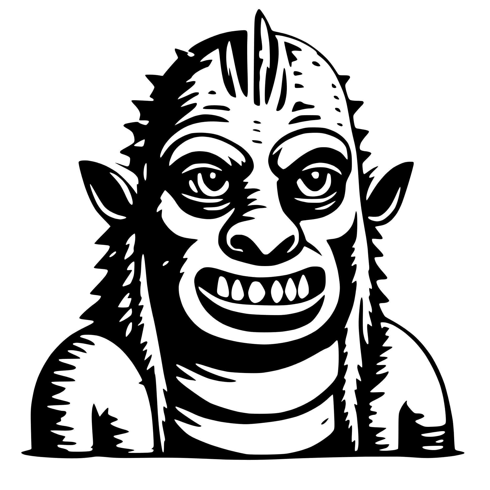 AI-generated SVG of 'African folk monster ogre'