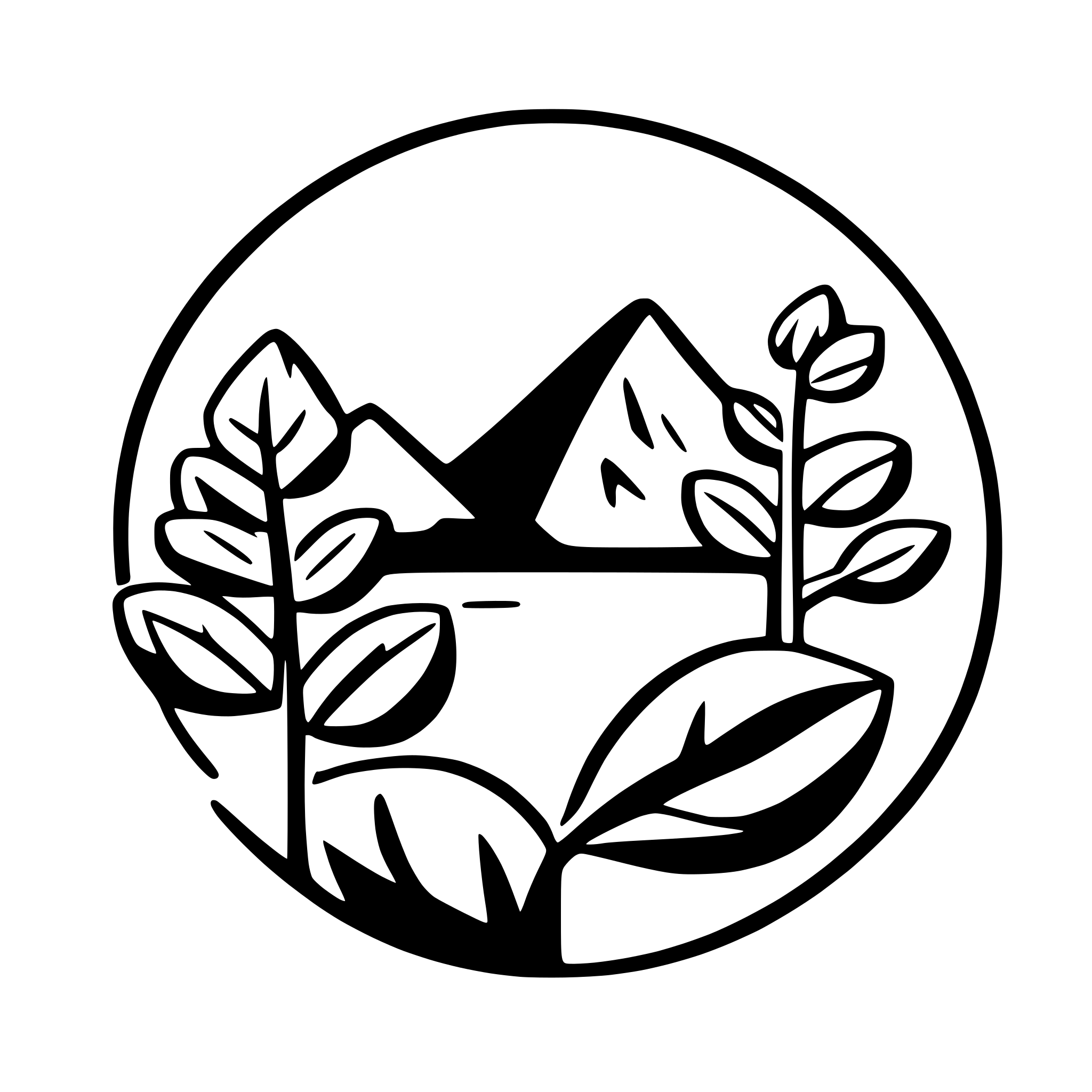 AI-generated SVG of a simple logo line art up down nature