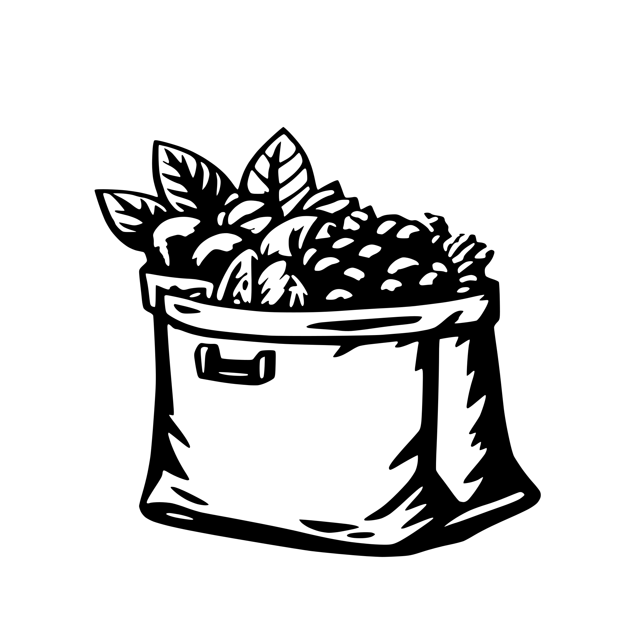 AI-generated SVG of 'mesh bag with groceries'