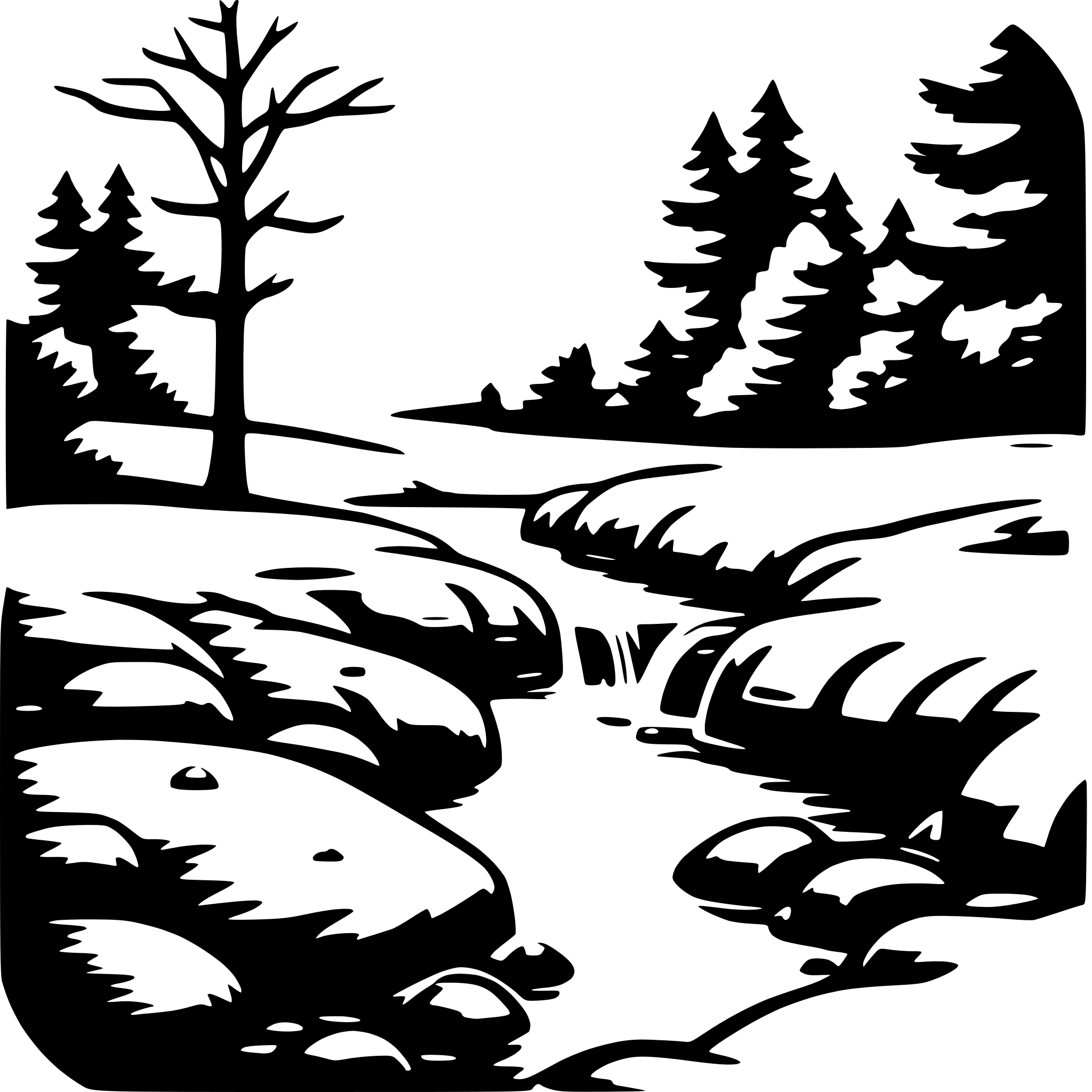 AI-generated SVG of 'woodland stream'