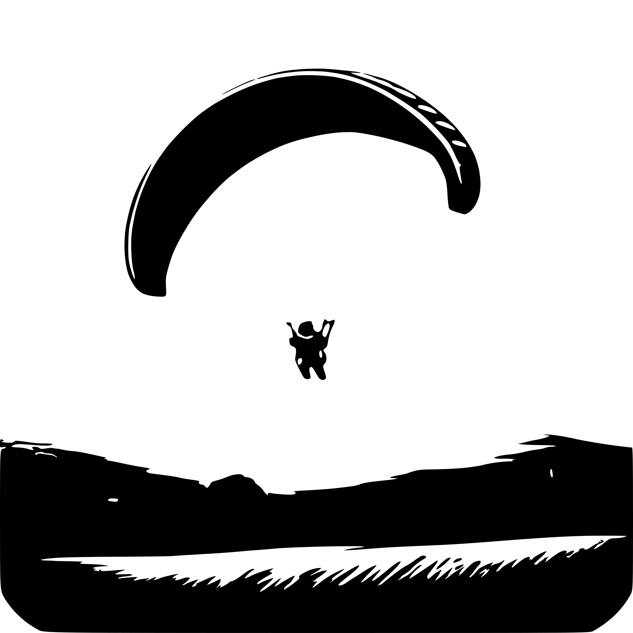 AI-generated SVG of 'paragliding sunset'