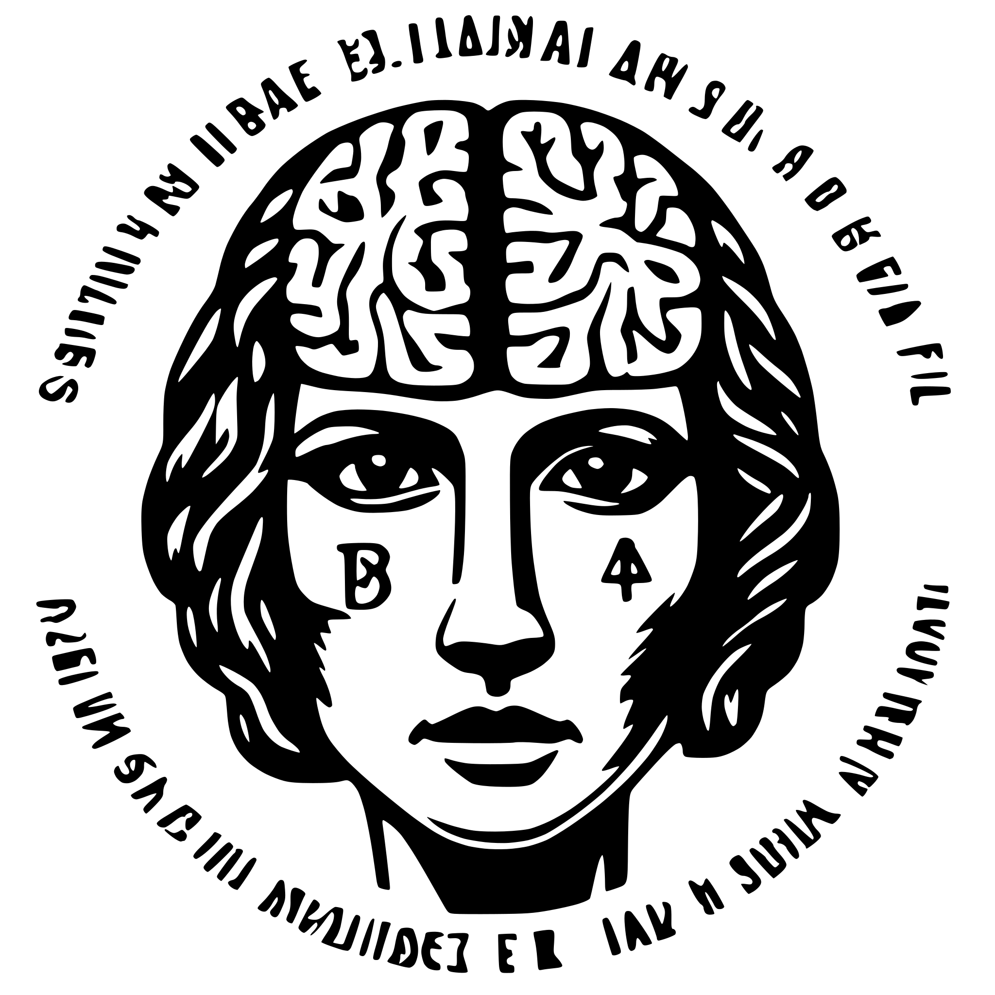 AI-generated SVG of a brain anatomy shema