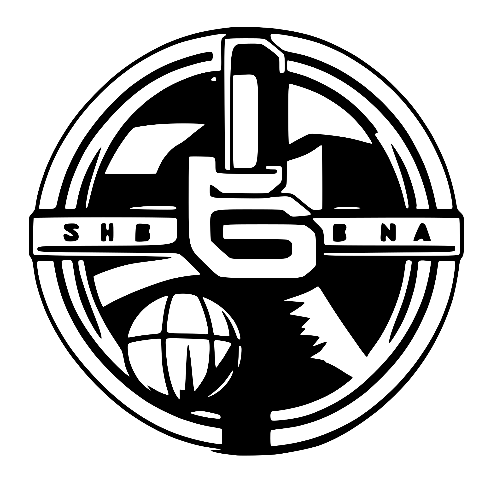 AI-generated SVG of a A basketball school logo containing the initials Sh.B and the name Dardania