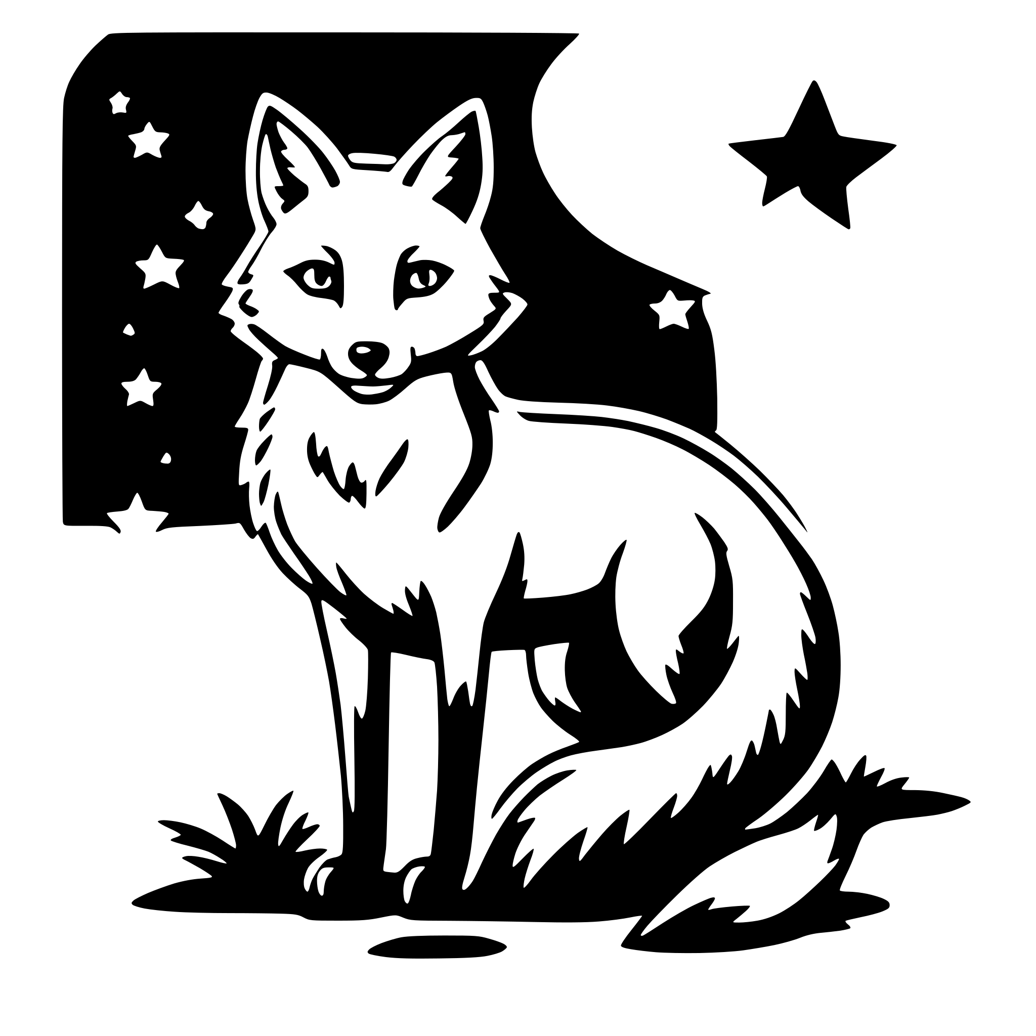 AI-generated SVG of a fox and stars