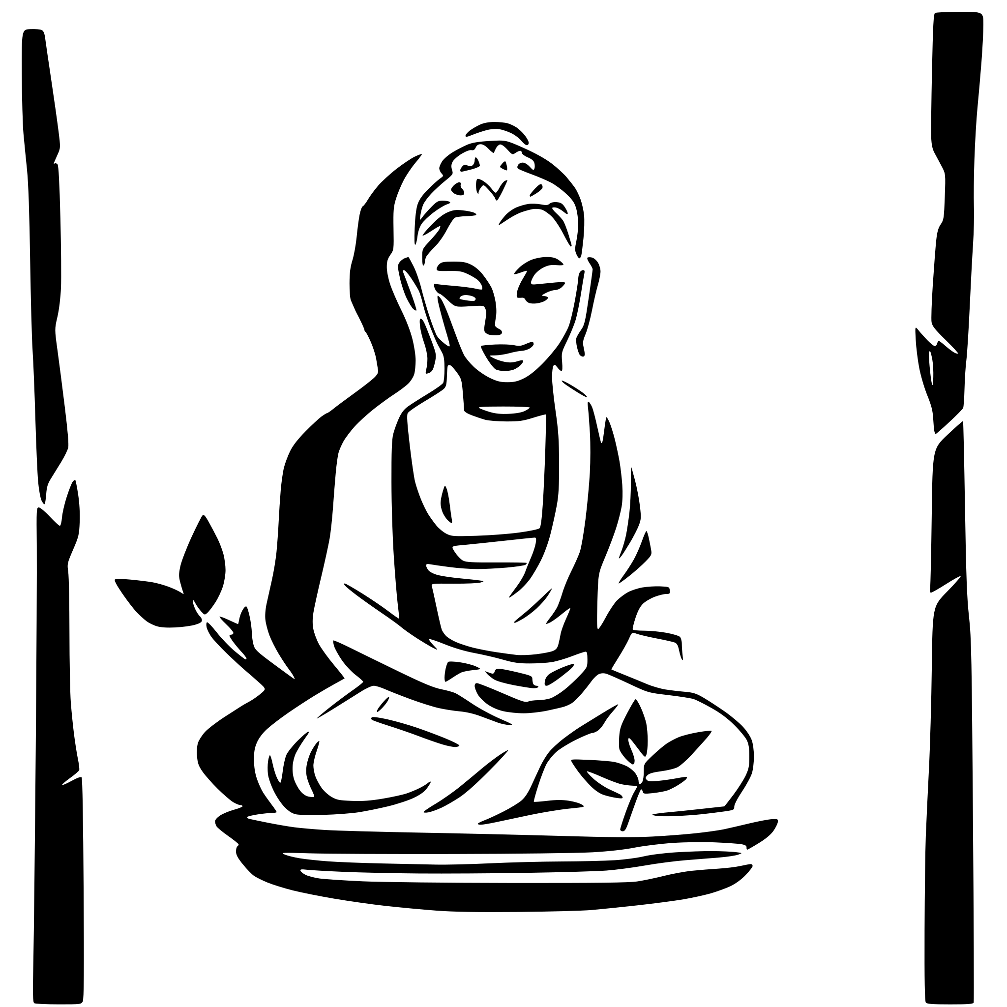 AI-generated SVG of a buddha with bamboo in the background
