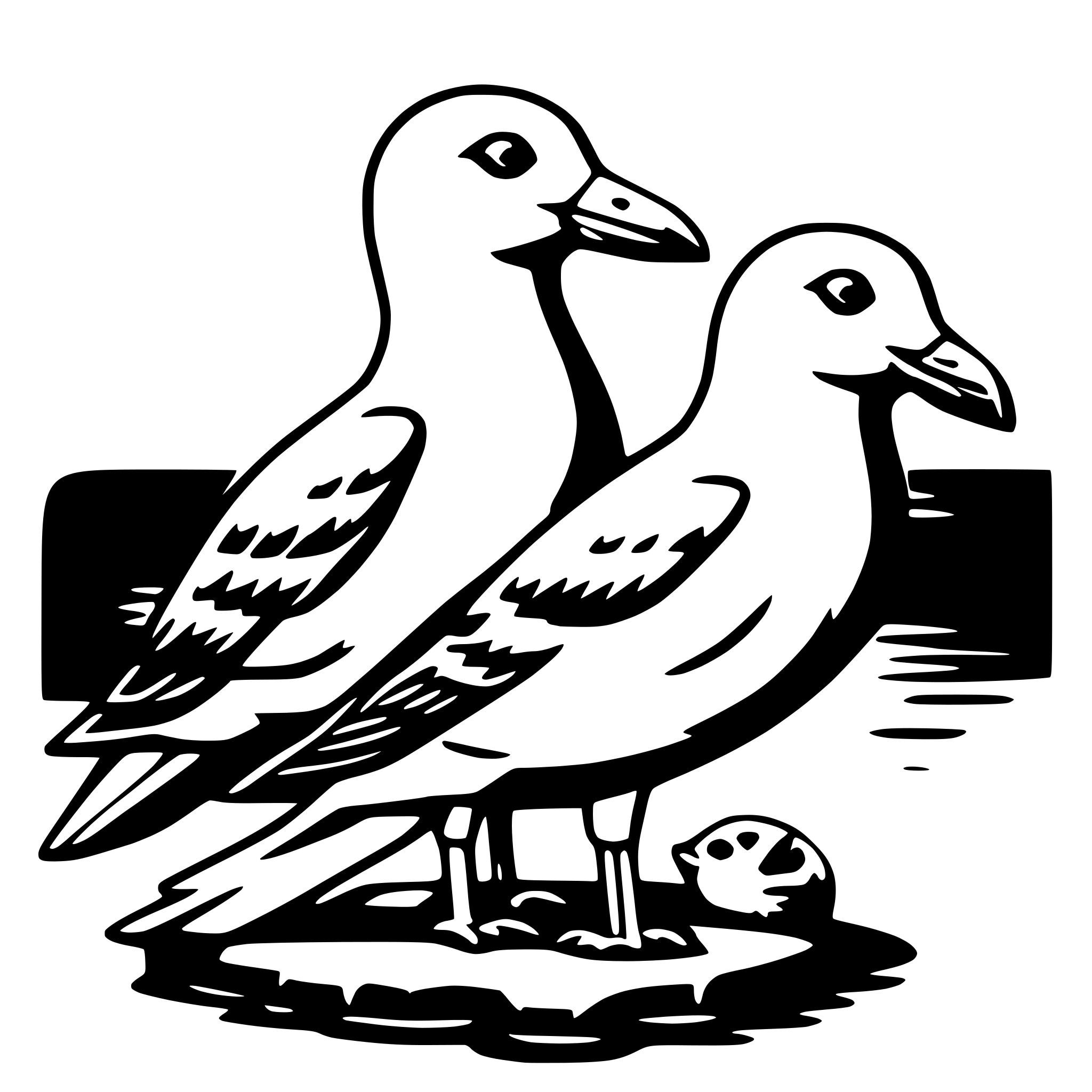 AI-generated SVG of a seagull with fish