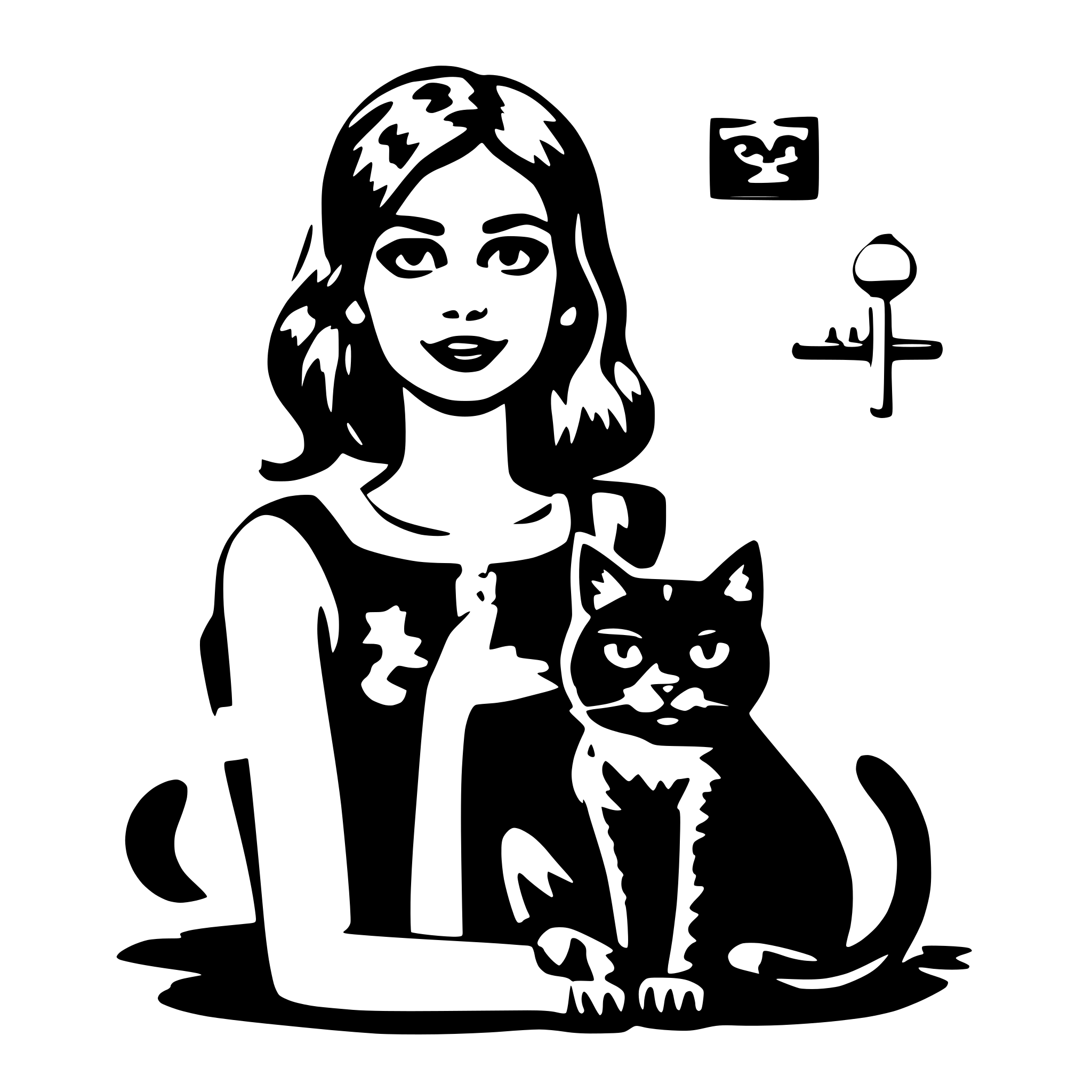 AI-generated SVG of 'crazy cat lady'