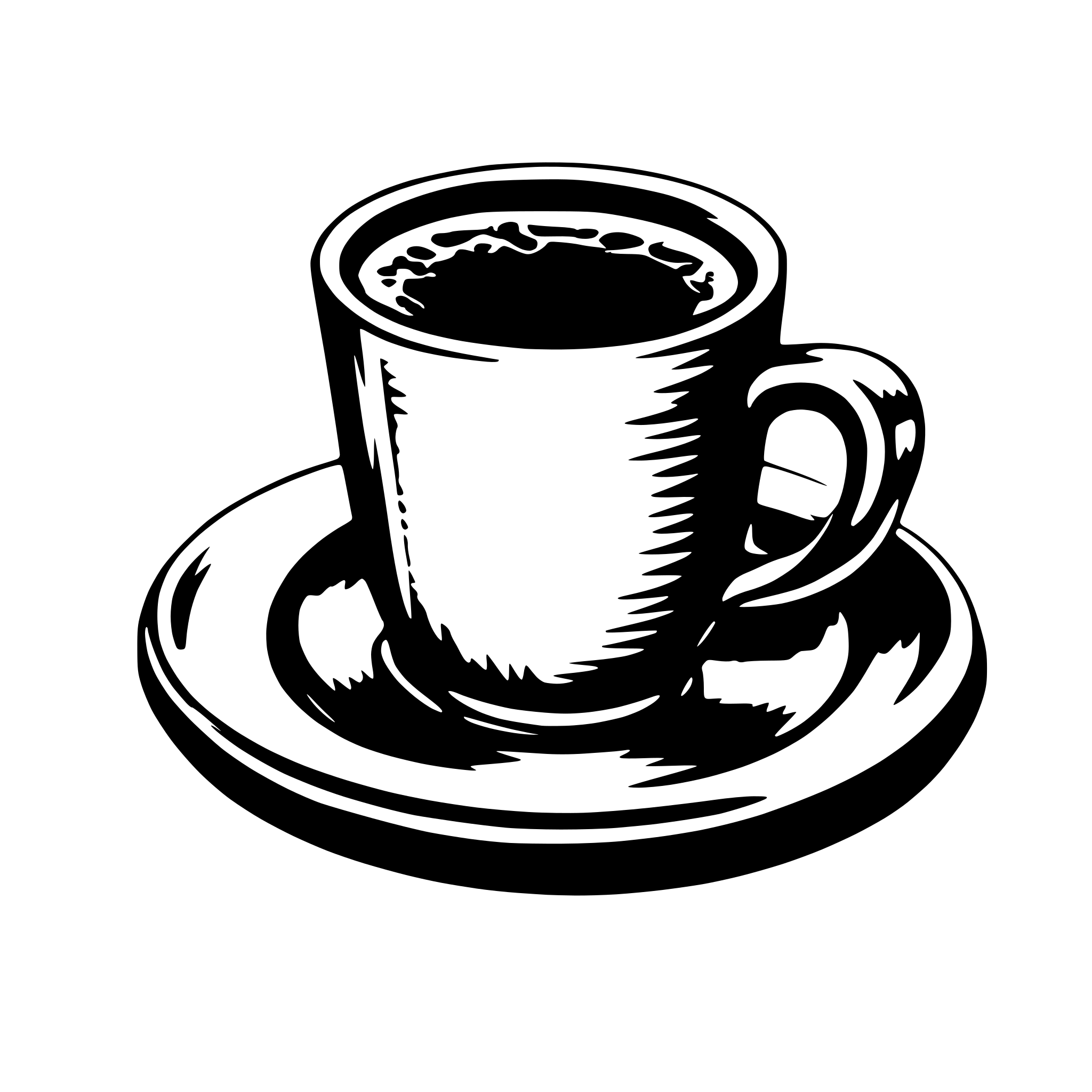AI-generated SVG of a draw a cup of coffee which is labeled maska on it