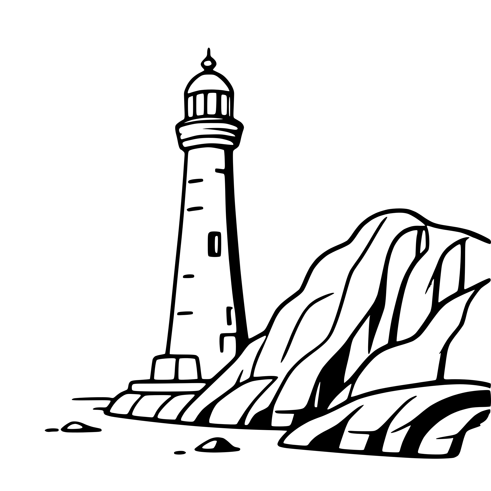 AI-generated SVG of a lighthouse on rocky coast