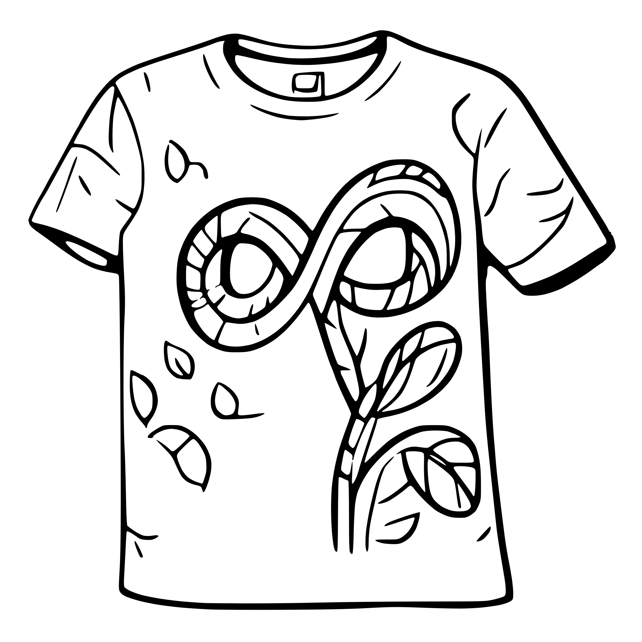 AI-generated SVG of a Shirt design inspired by the infinity symbol