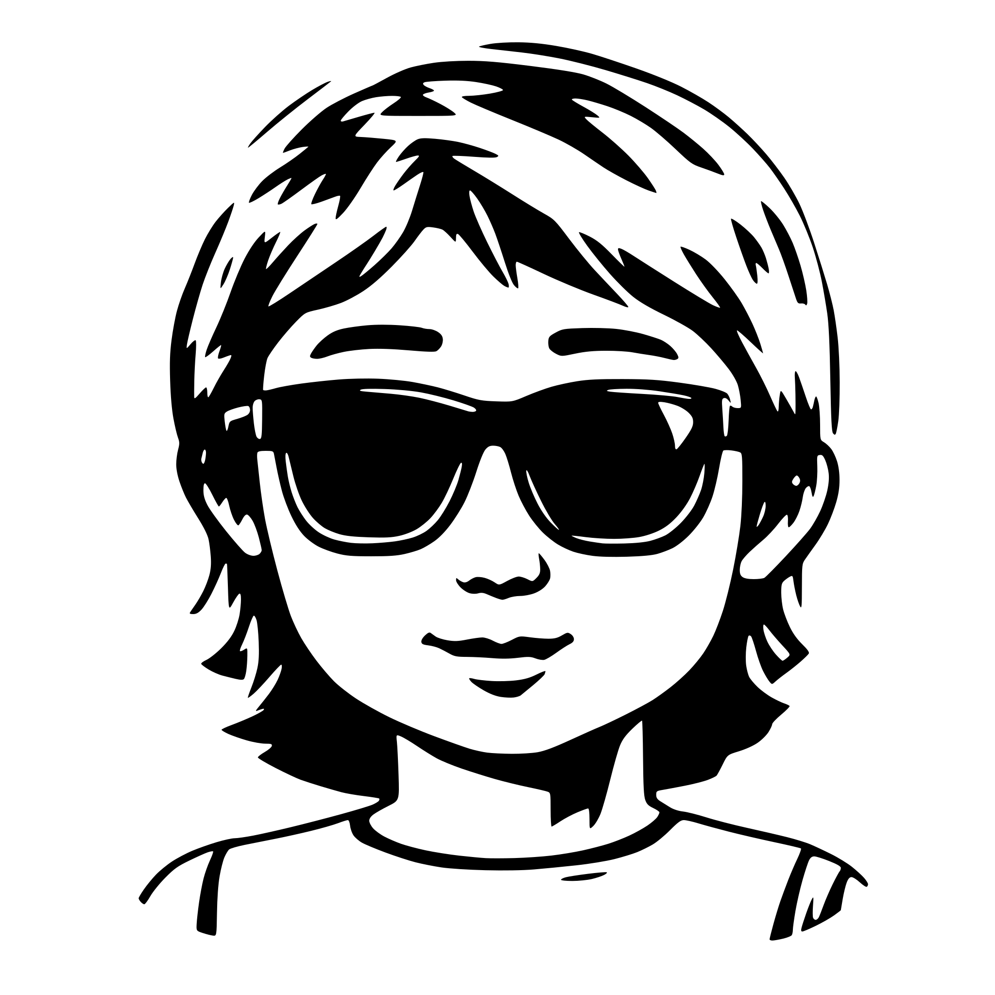 AI-generated SVG of 'Boy avatar with sunglass'