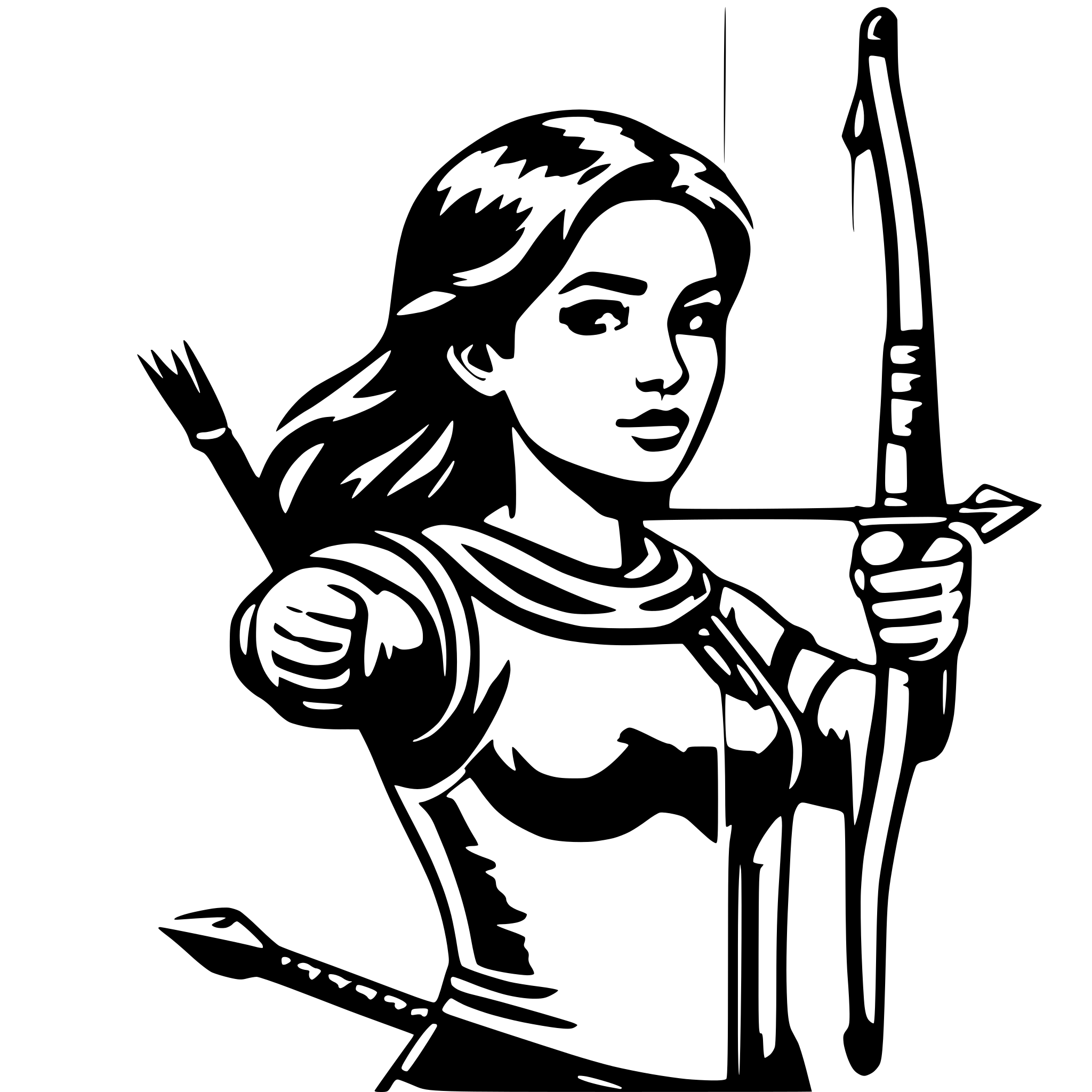 AI-generated SVG of a female archer