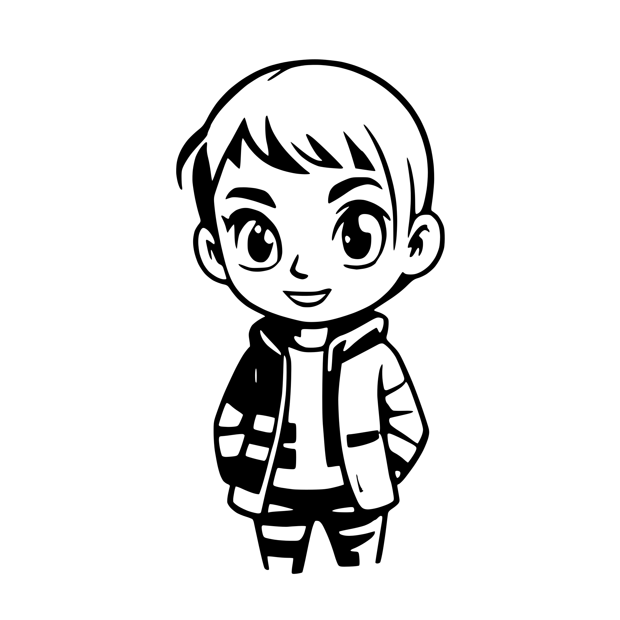 AI-generated SVG of a A CUTE BOY 2D CARTOON CHARACTER