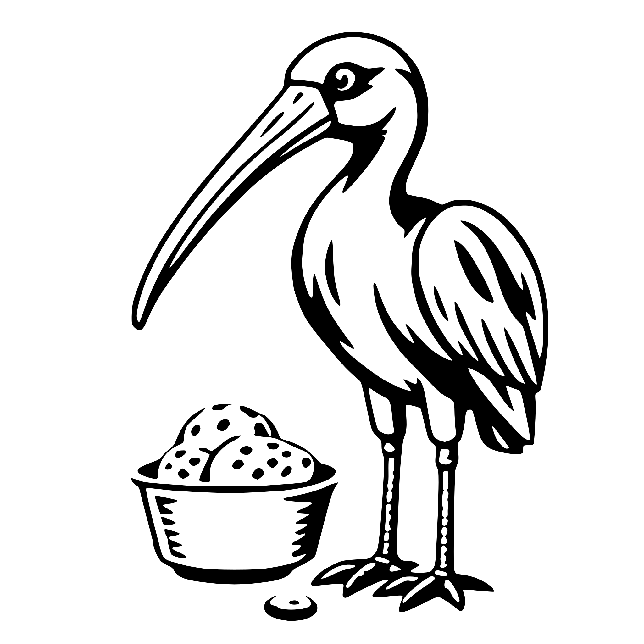 AI-generated SVG of a ibis with ice cream