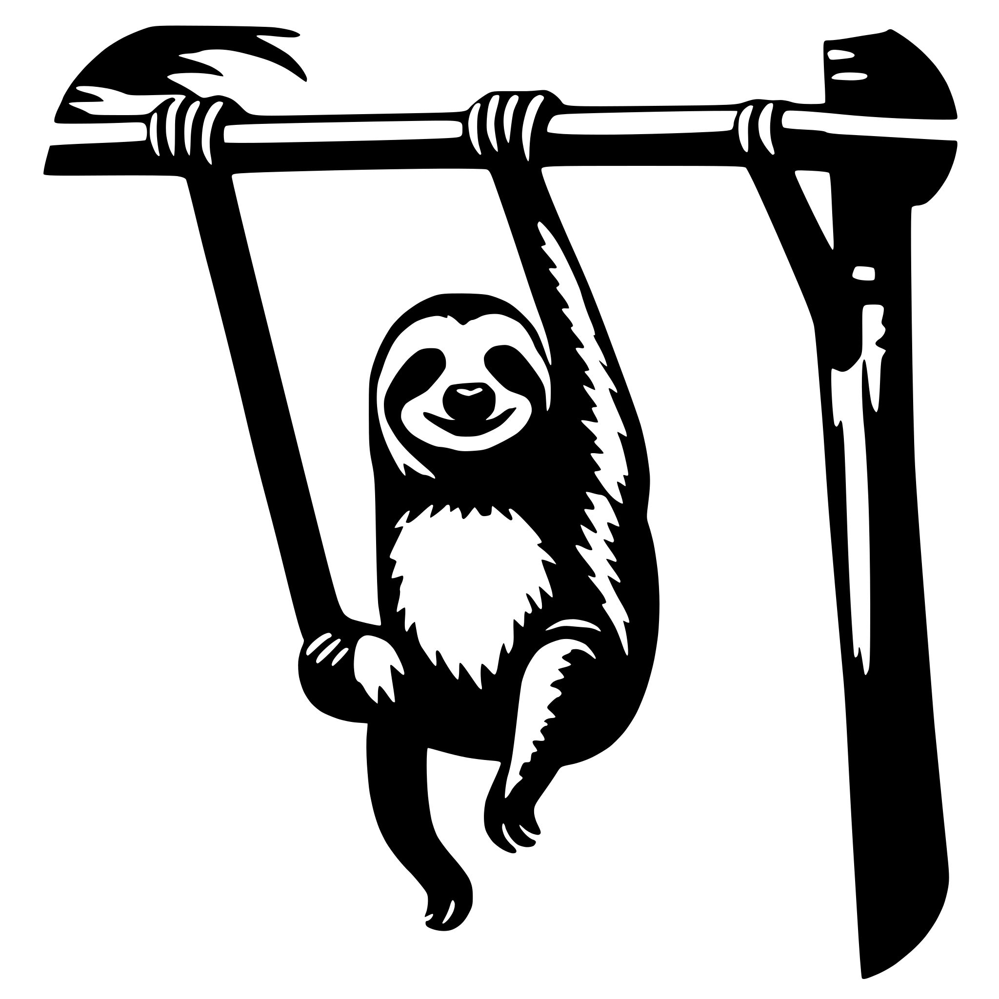 AI-generated SVG of a Hanging Sloth