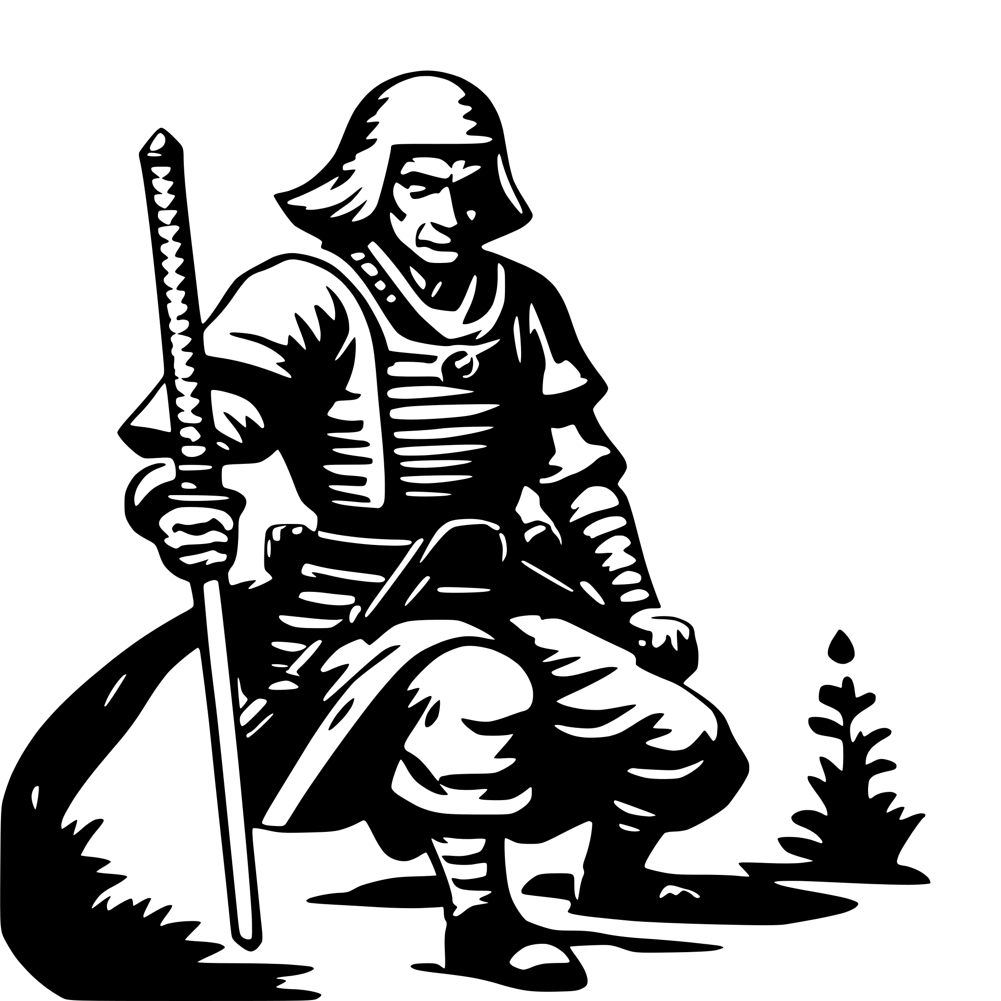 AI-generated SVG of a old samurai