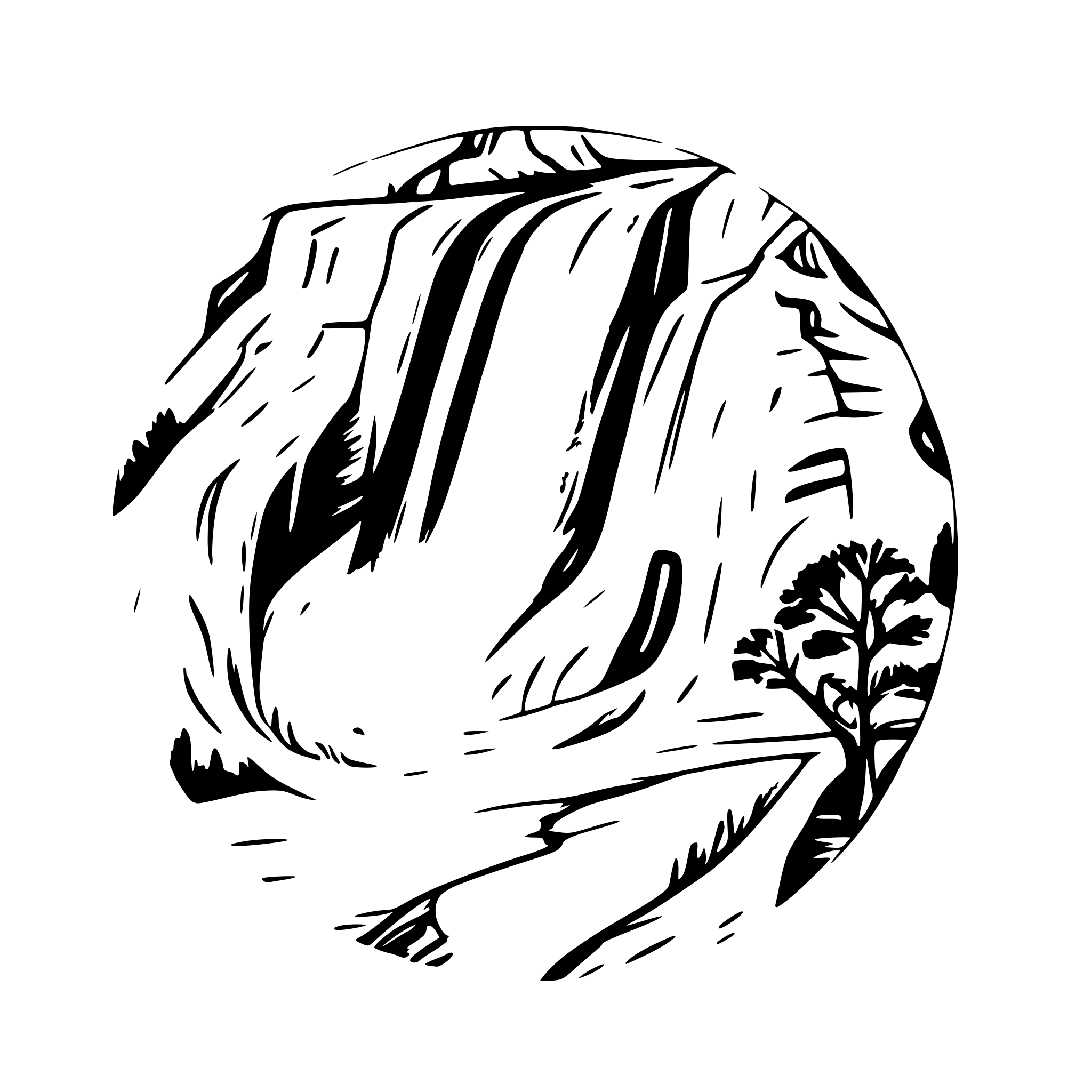 AI-generated SVG of 'goat island niagara falls'