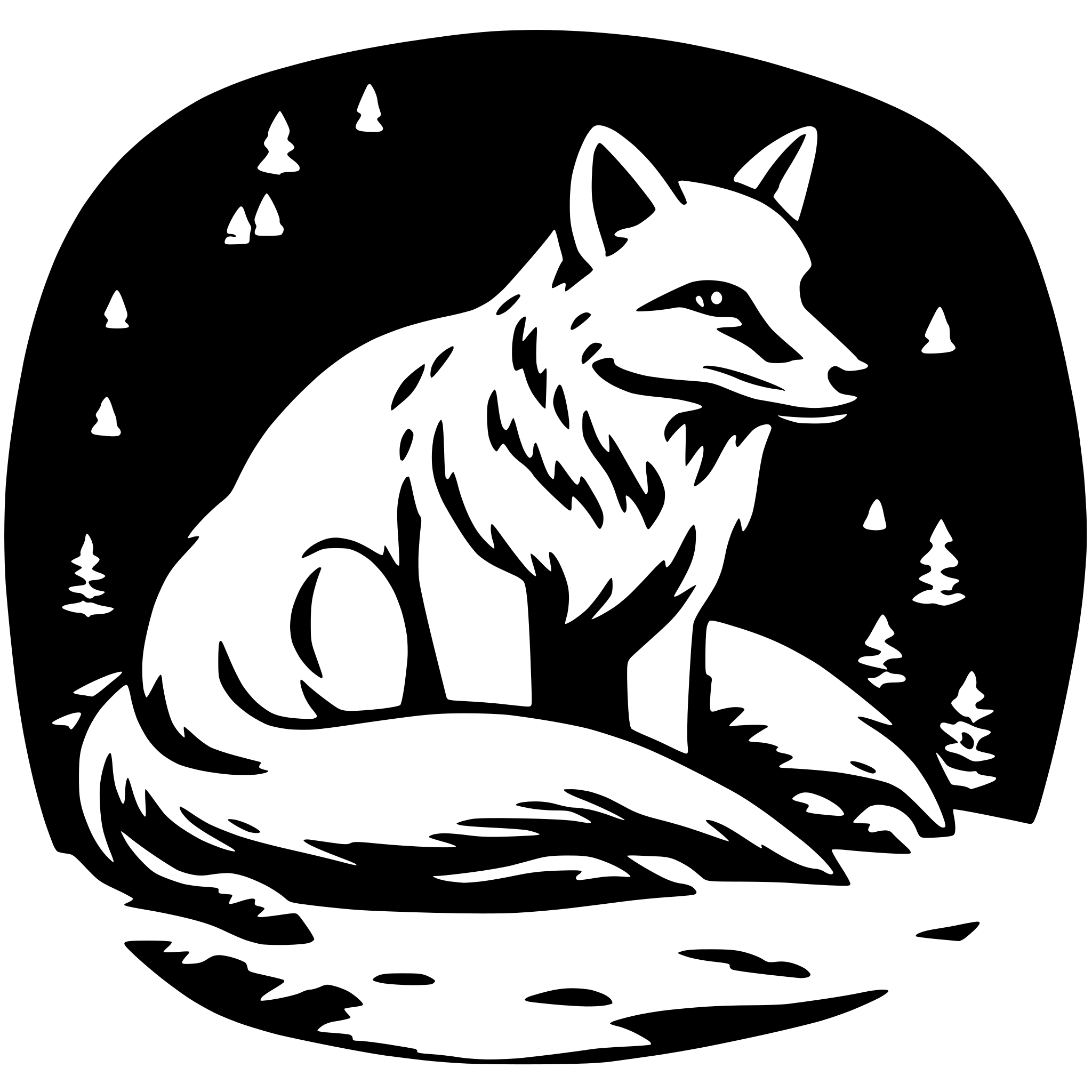 AI-generated SVG of a flake containig a fox