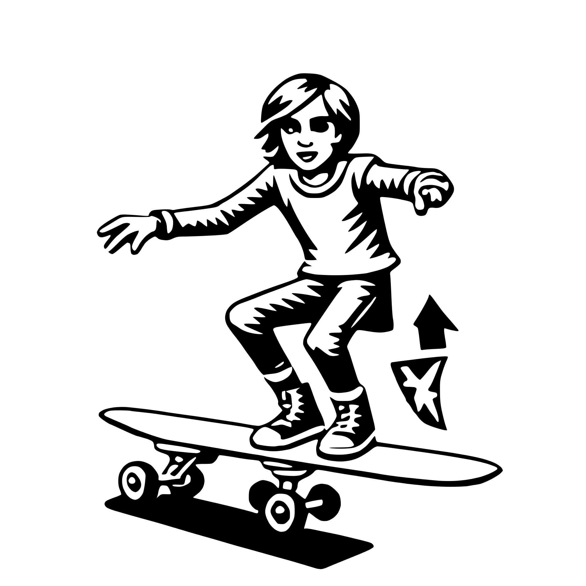 AI-generated SVG of a skateboarding tricks