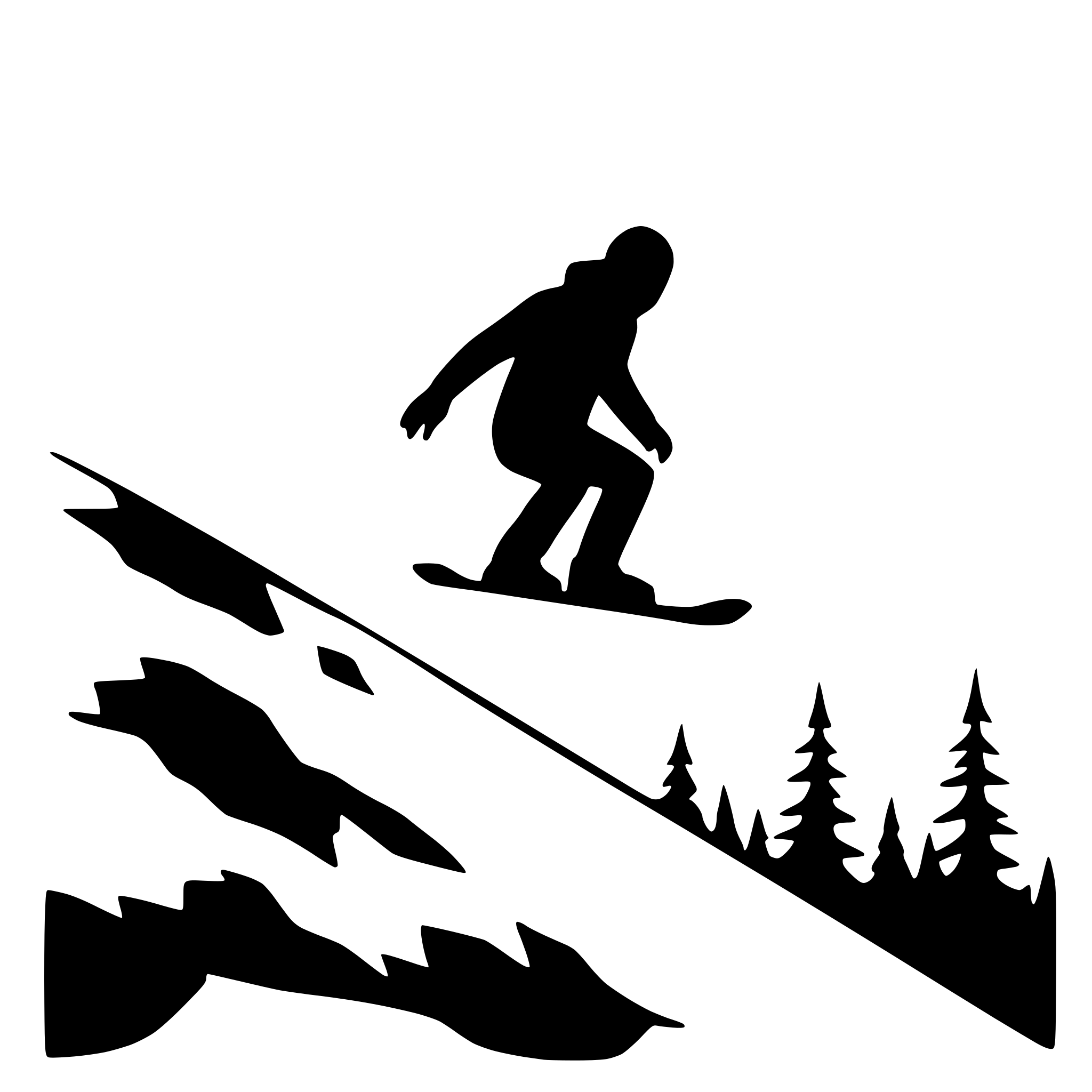 AI-generated SVG of 'snowboarder on a steep slope'