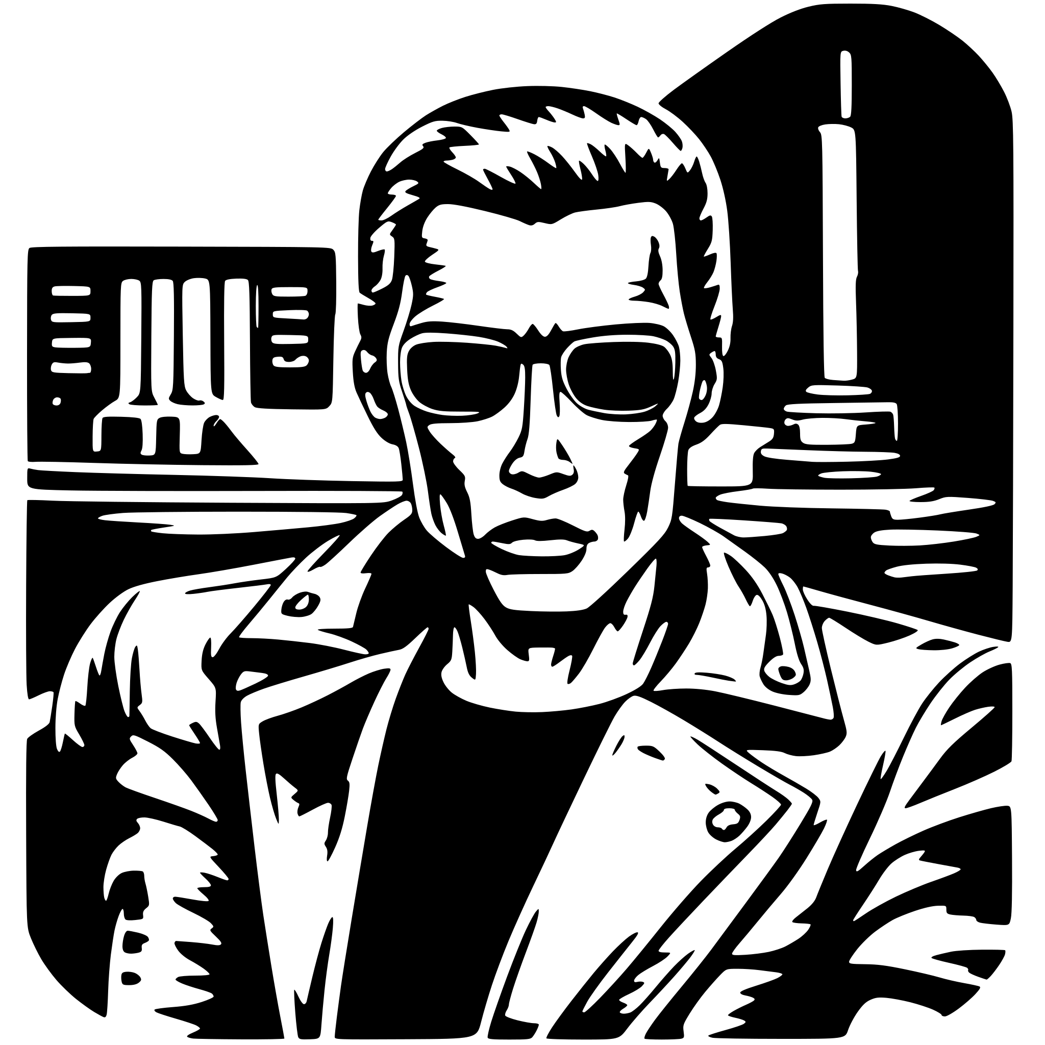 AI-generated SVG of 'chilling terminator'