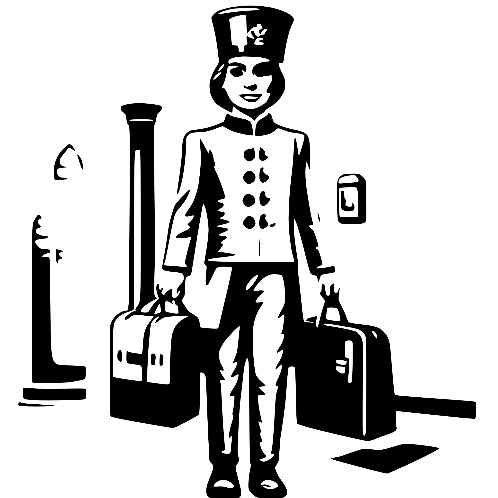 AI-generated SVG of a bellhop