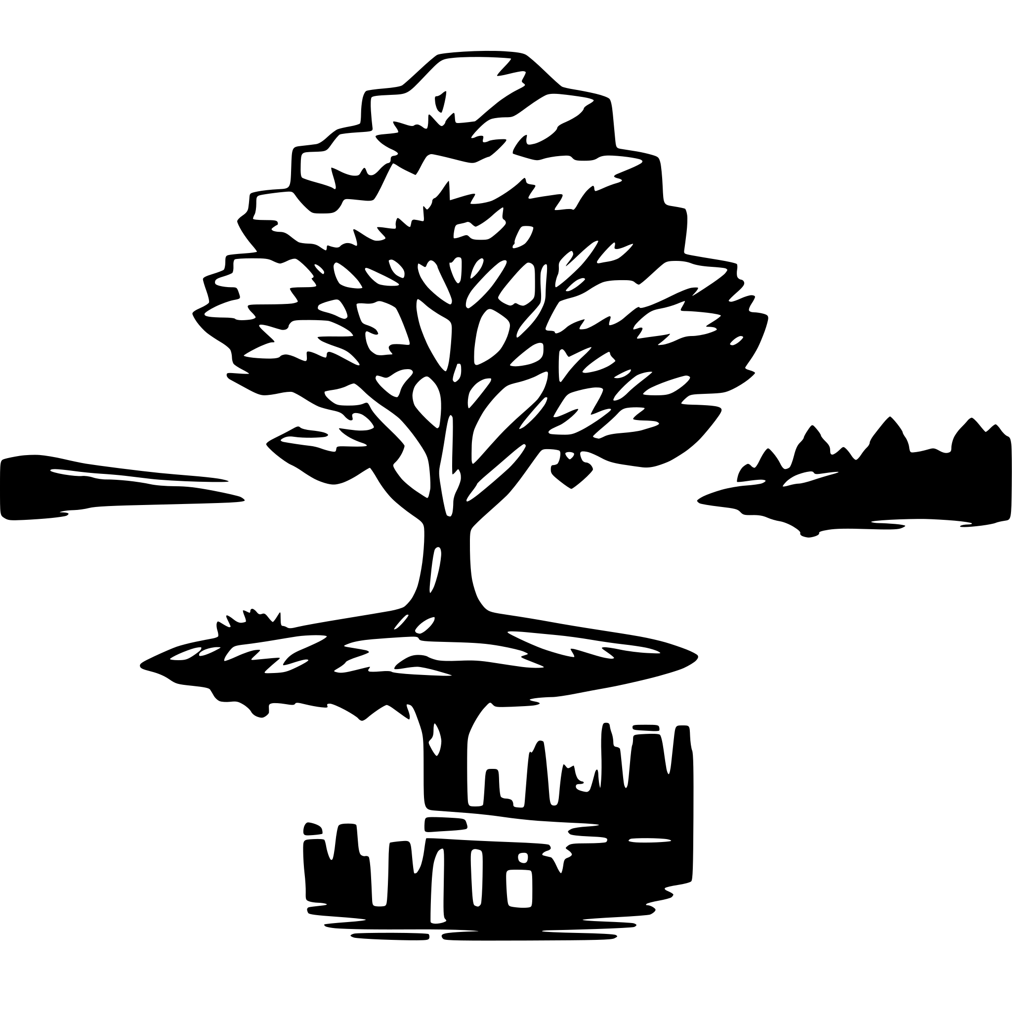 AI-generated SVG of 'tree on a lake'