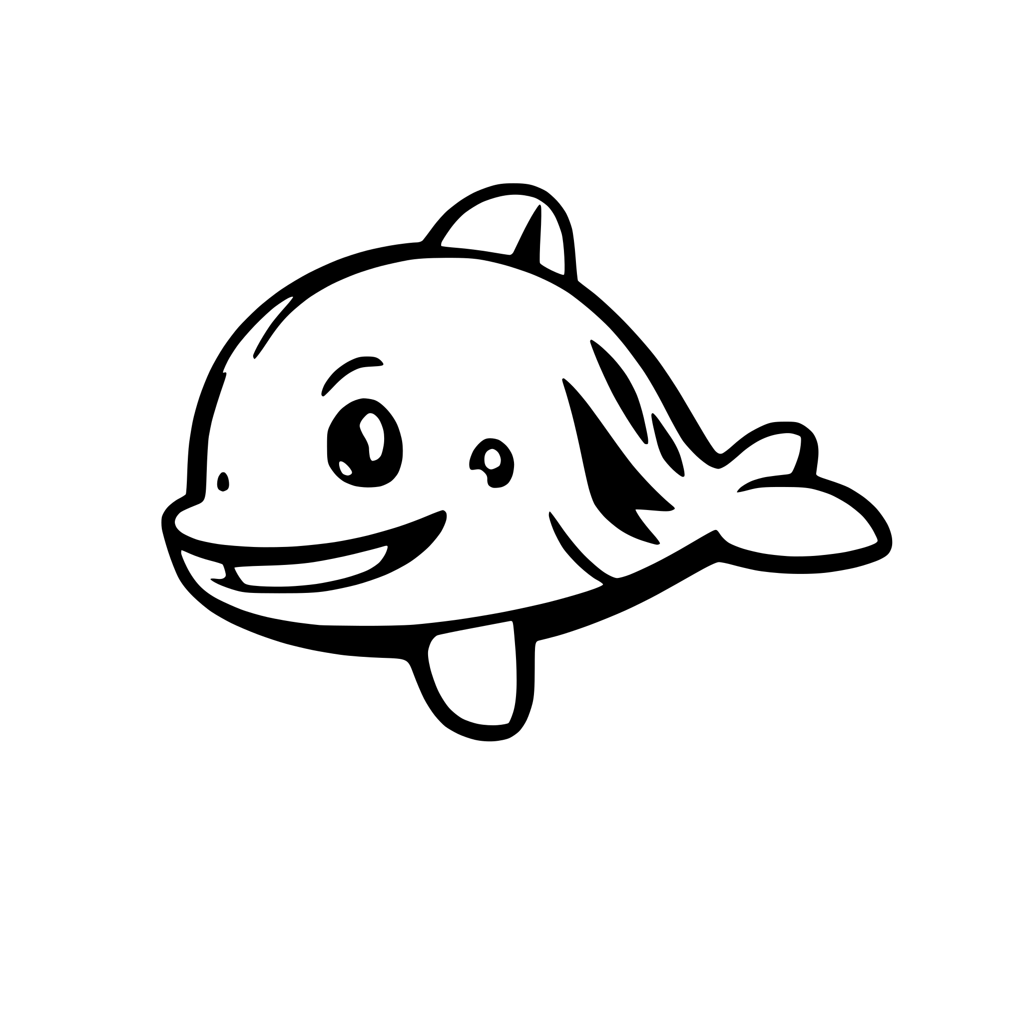 AI-generated SVG of 'Dolphin. Cute.'