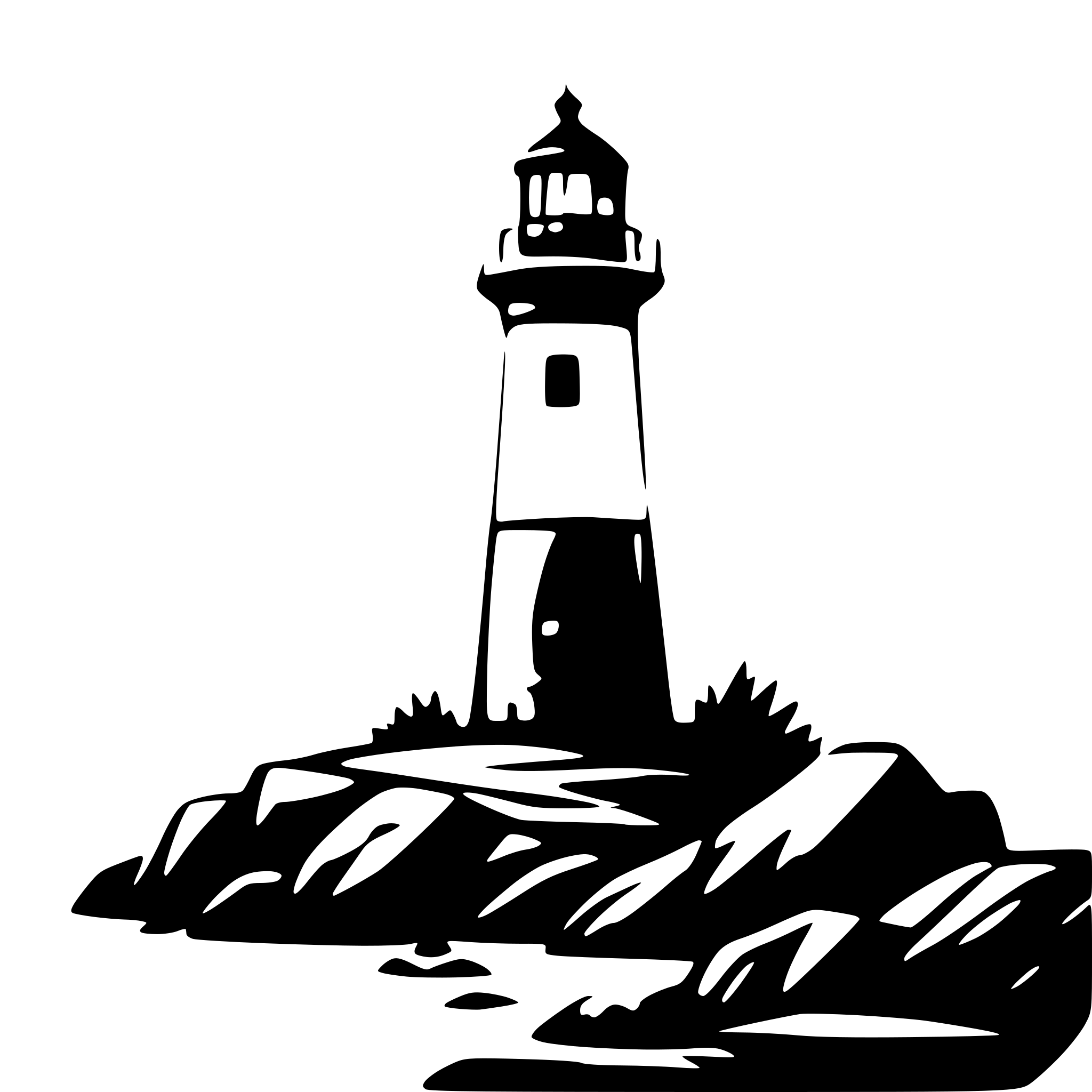 AI-generated SVG of a A lighthouse on a rocky shore
