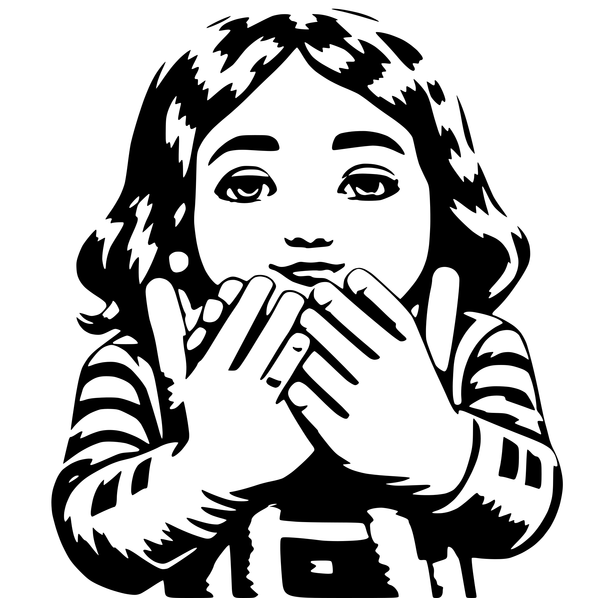 AI-generated SVG of a many childsren who holding on their hands