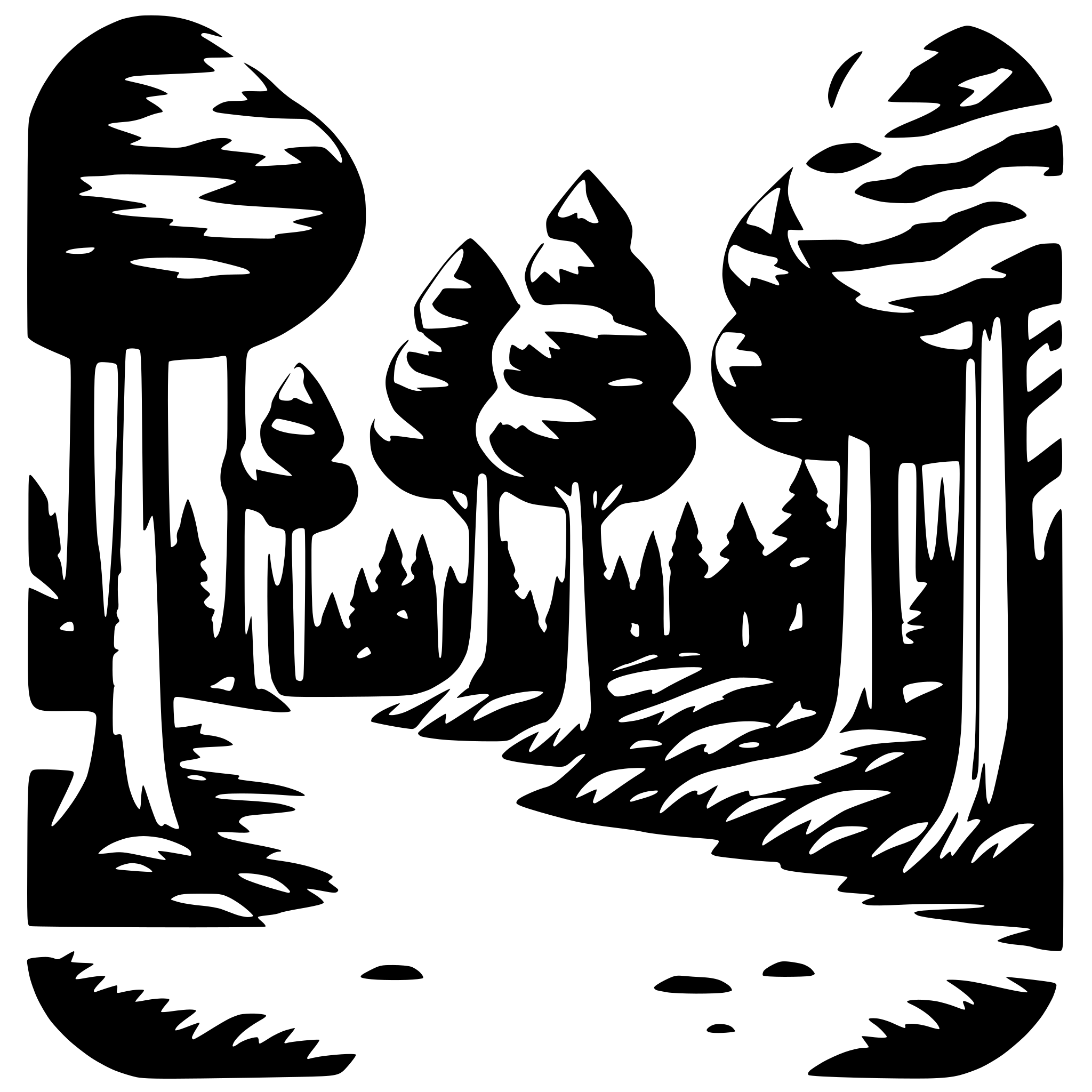 AI-generated SVG of a 2d simple forest