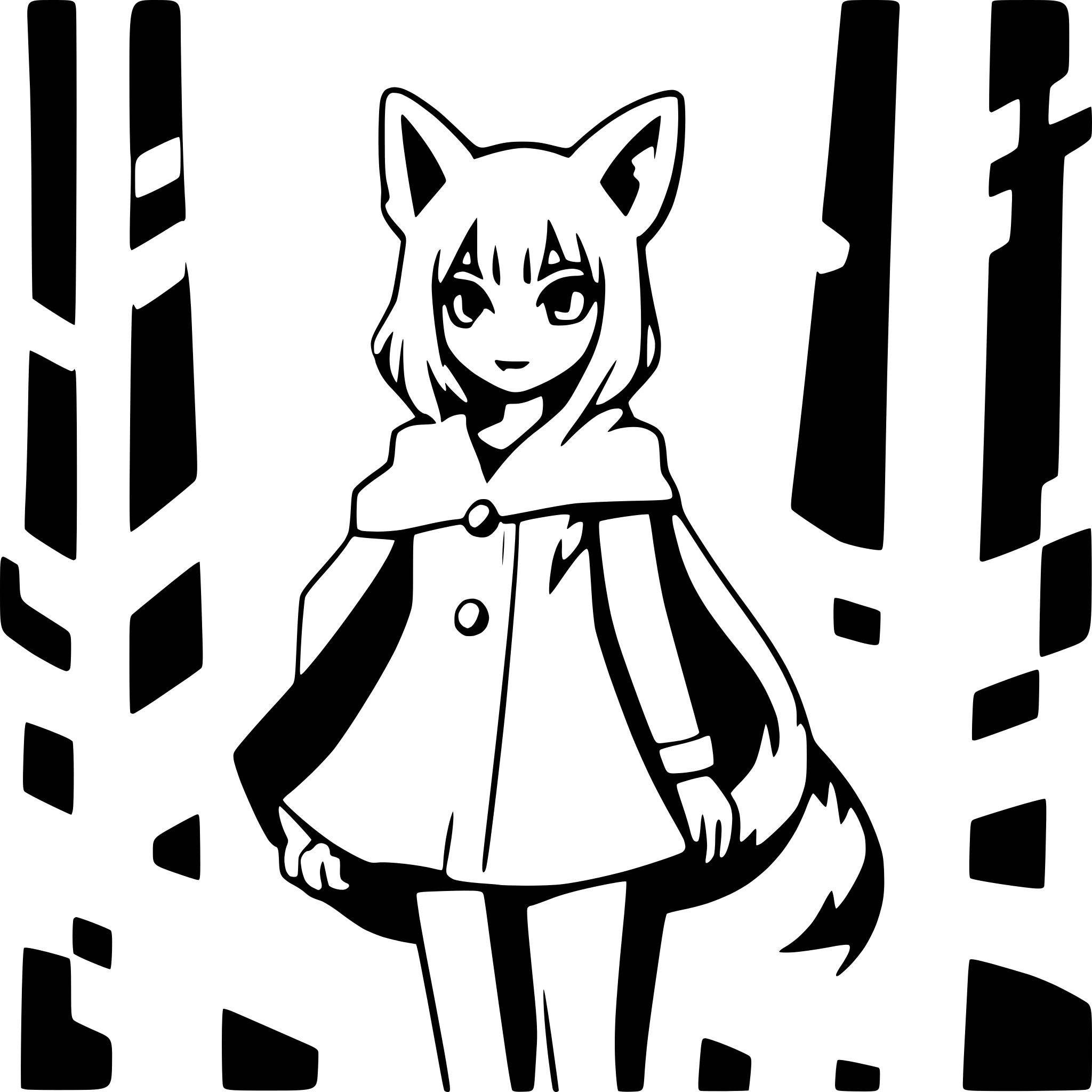 AI-generated SVG of a fox spirit in the forest