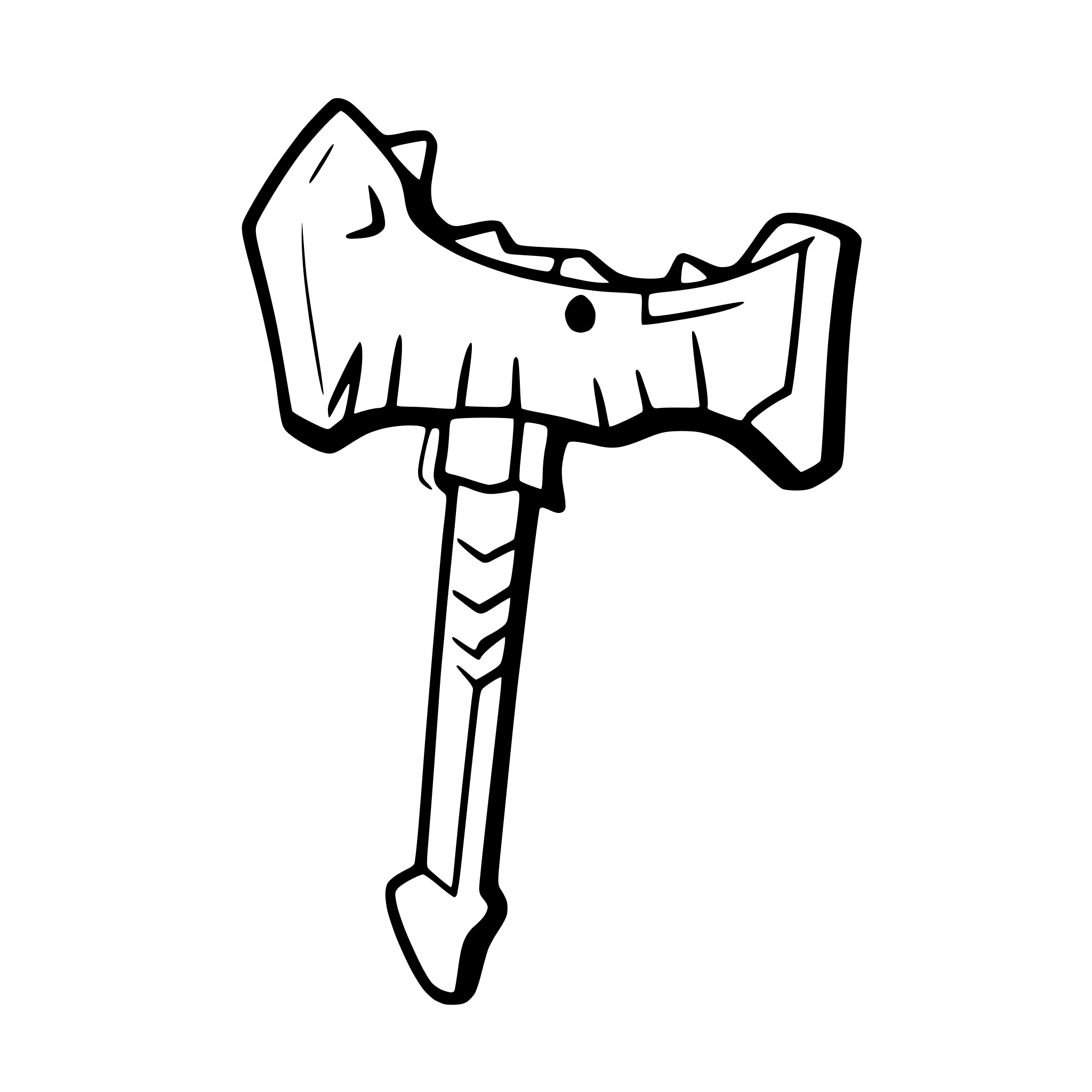 AI-generated SVG of 'manta axe'
