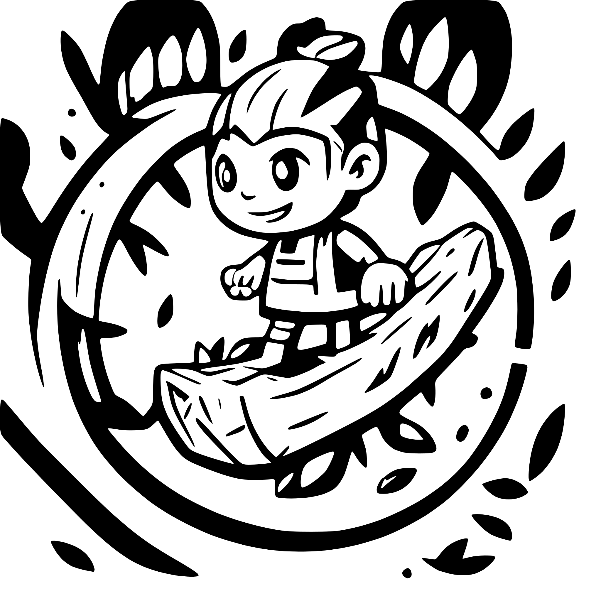 AI-generated SVG of a a cartoon character pushing a log