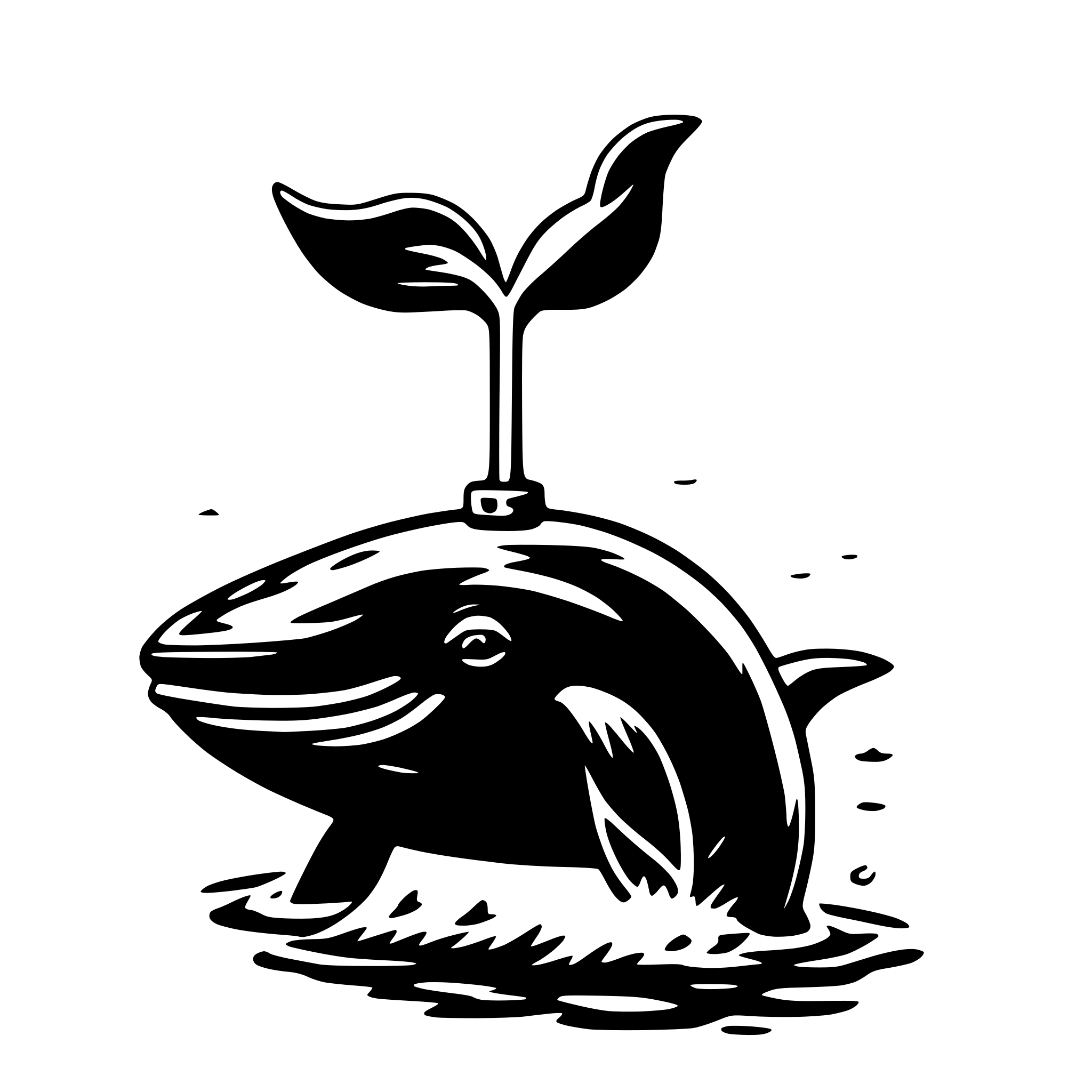 AI-generated SVG of a whale with spout