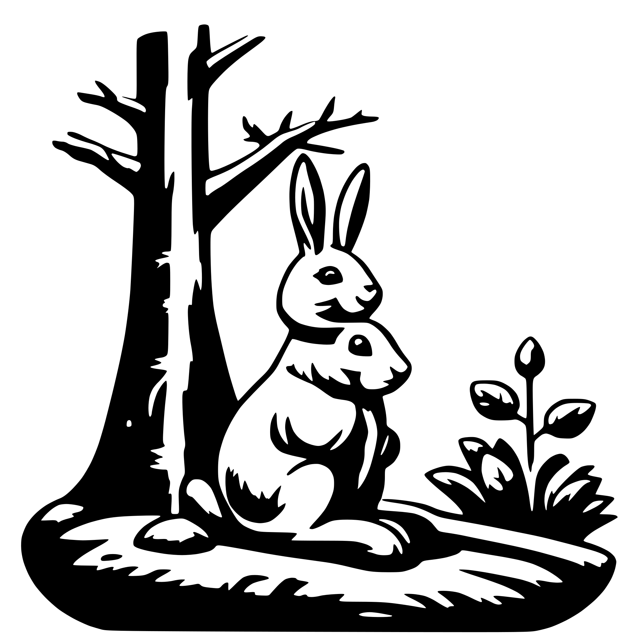 AI-generated SVG of 'Easter bunny tree'