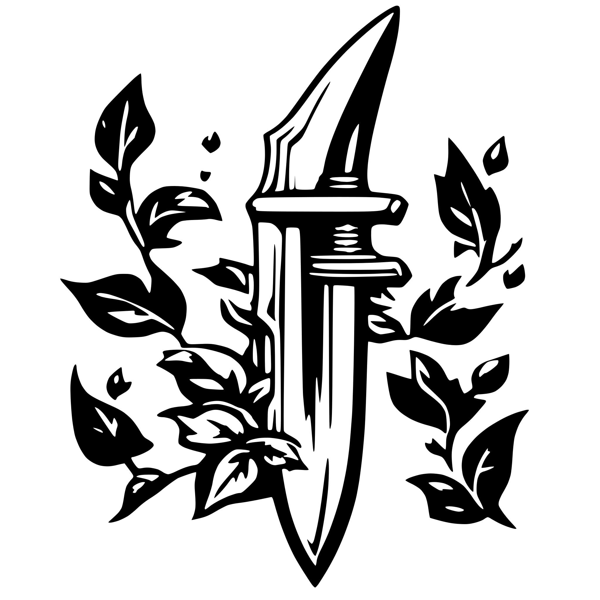 AI-generated SVG of 'neo traditional borkne dagger'