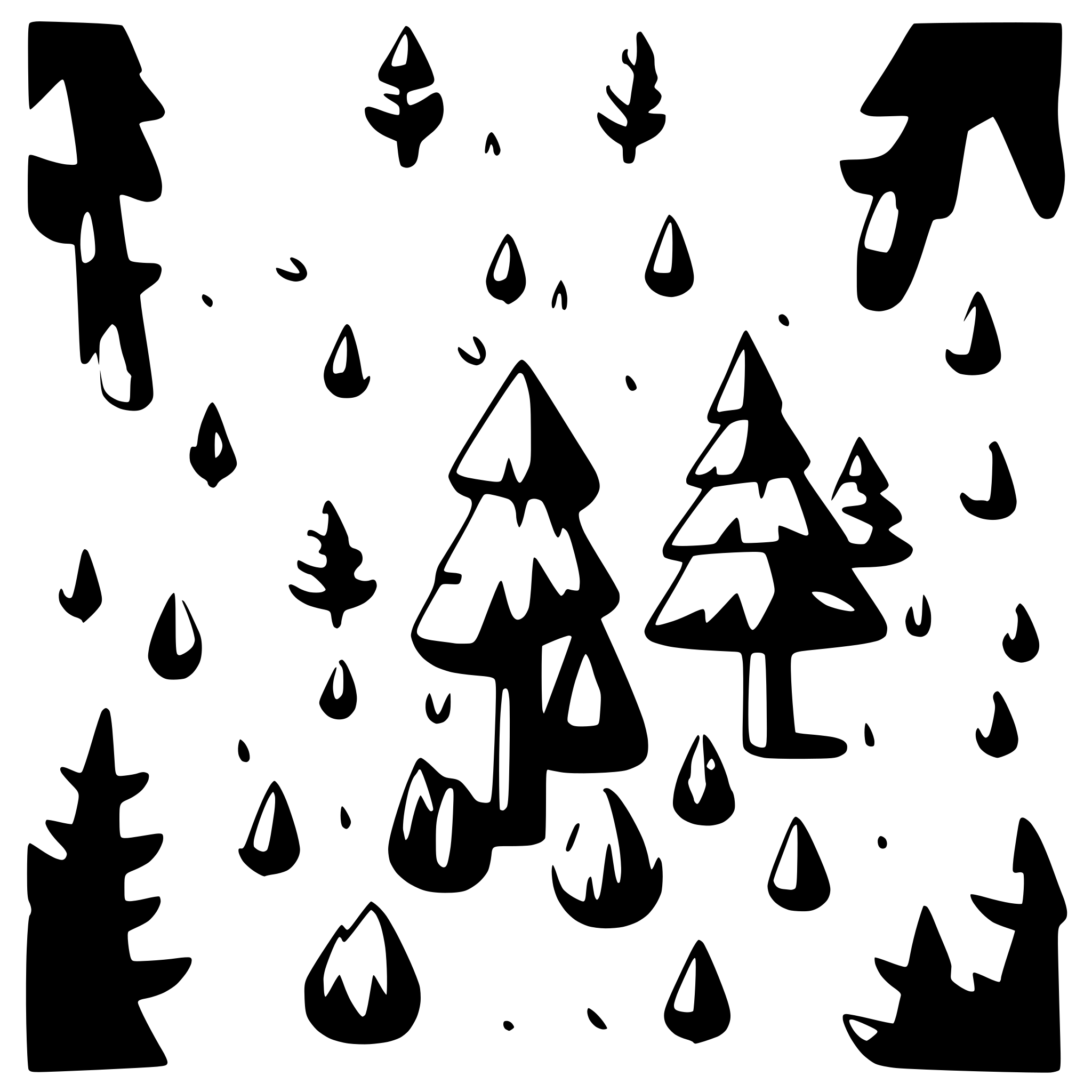 AI-generated SVG of a forest scene, pines, many needles, cartoon